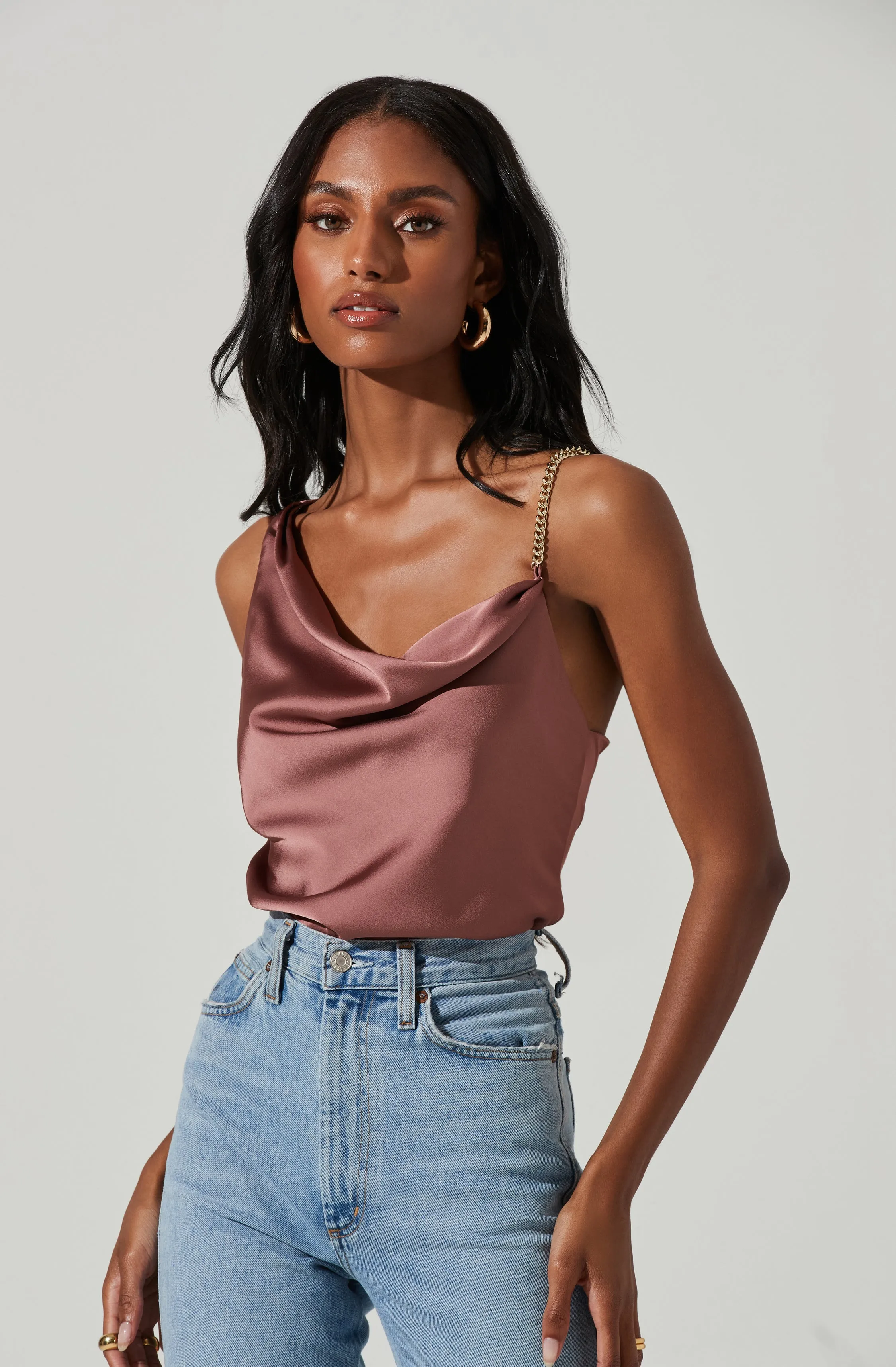 Larisa Satin Rhinestone Strap Top sold by Astr product image thumbnail 3