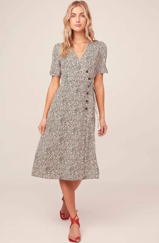 Kinsley Leopard Midi Dress sold by Astr