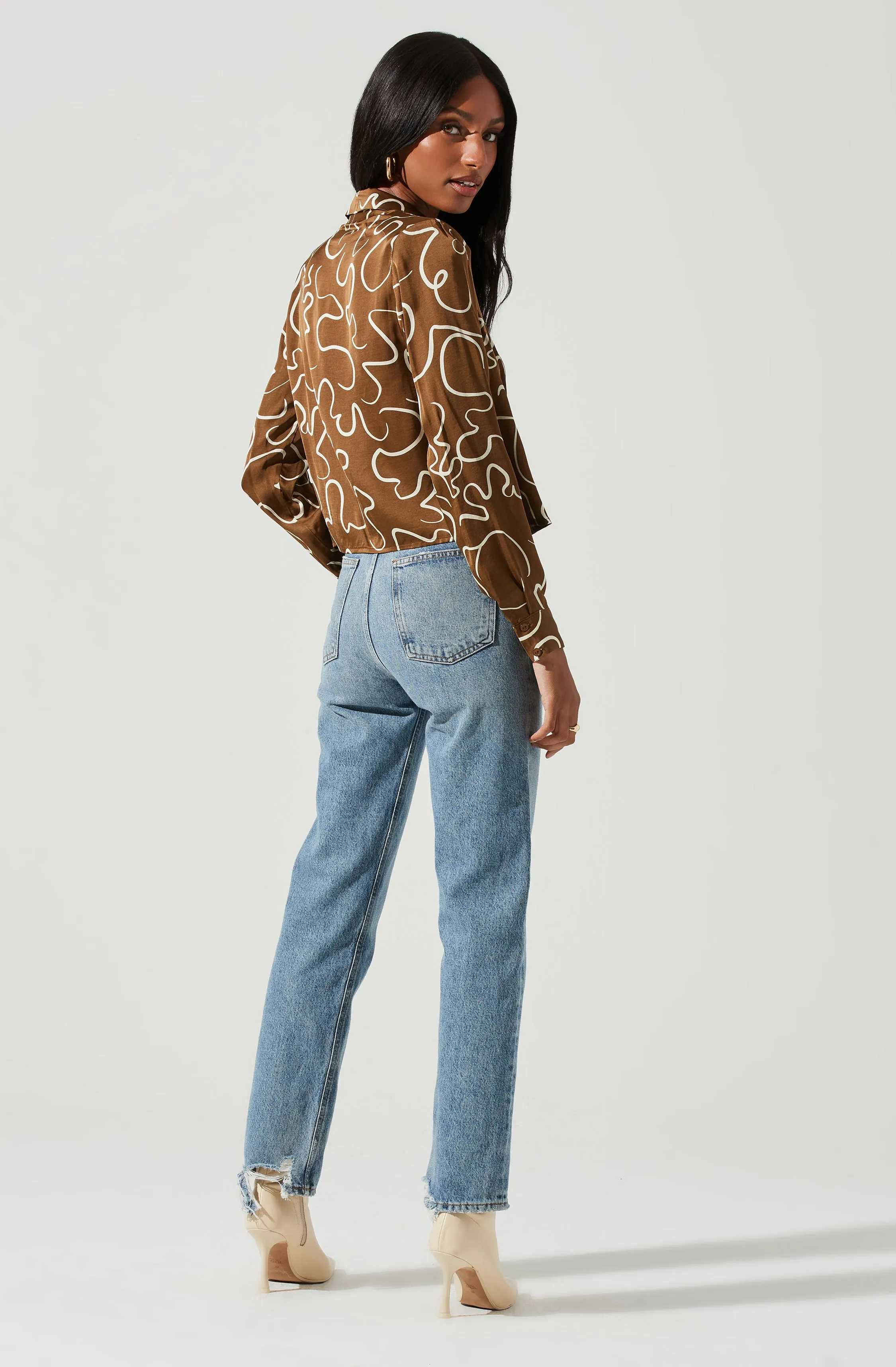 Yesenia Abstract Print Button Down Top sold by Astr product image thumbnail 3