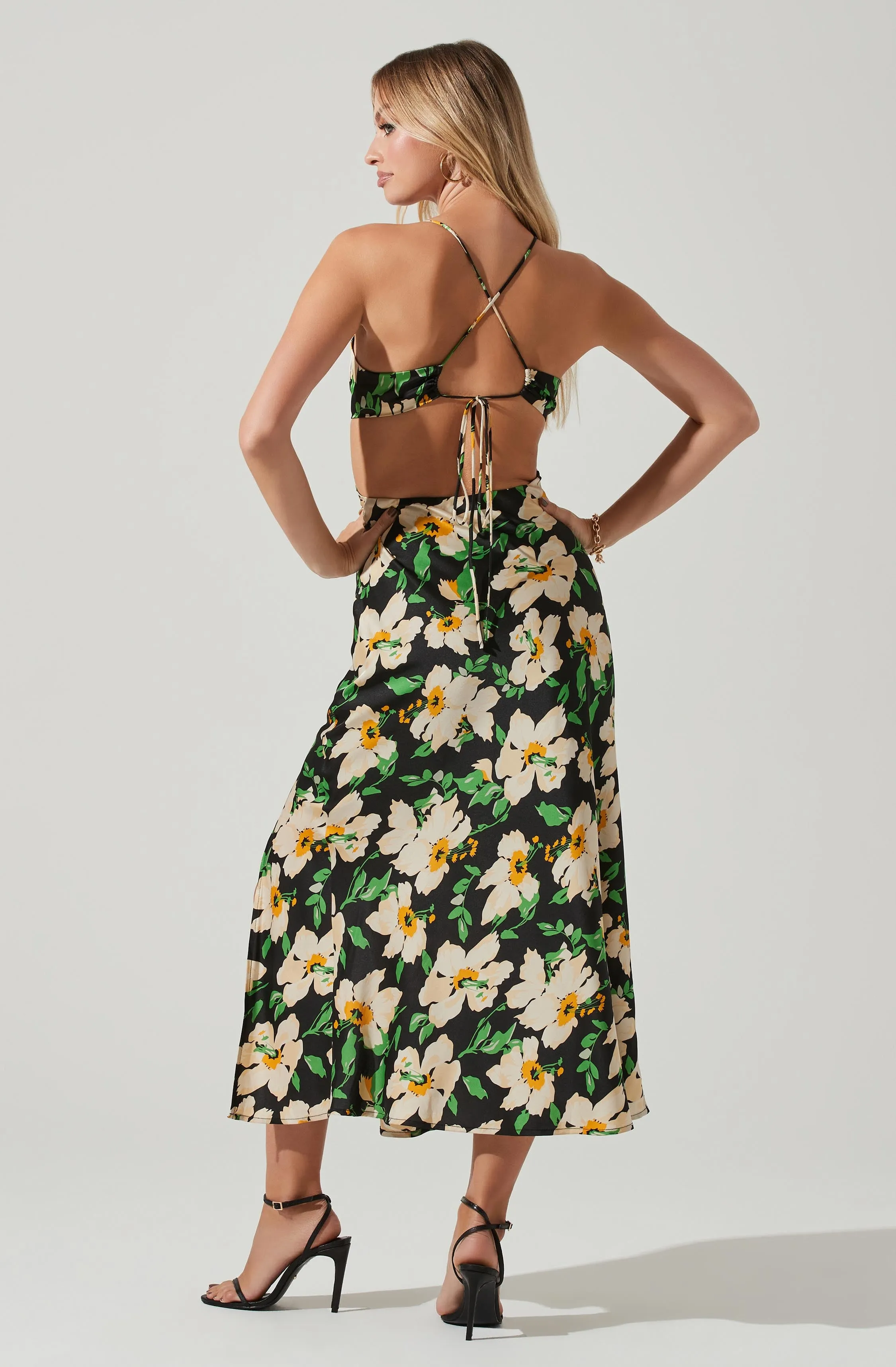 Norelle Satin Floral Midi Dress sold by Astr product image thumbnail 5