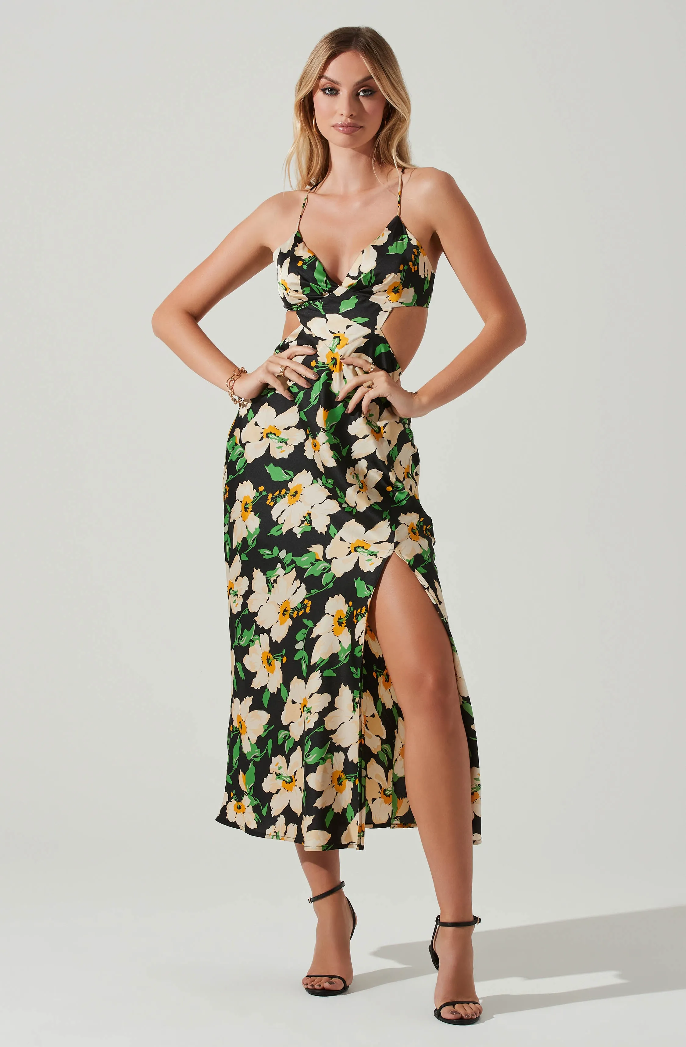 Norelle Satin Floral Midi Dress sold by Astr product image thumbnail 3