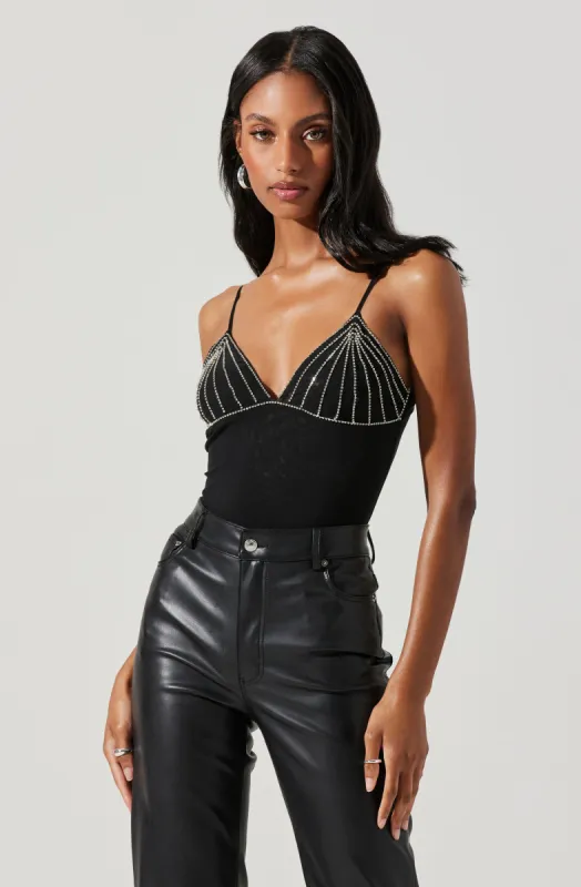 Maggie Embellished Bodysuit sold by Astr
