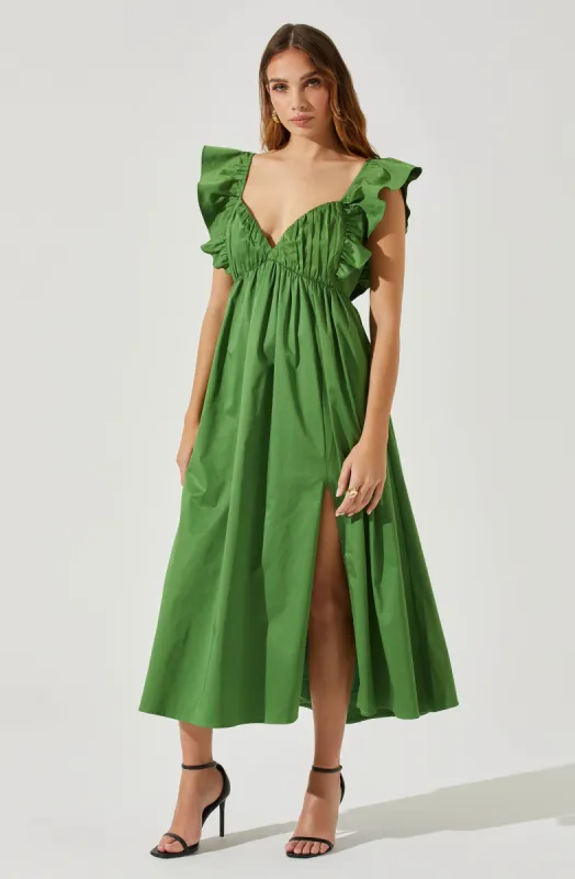 Flutter Sleeve Tie Back Maxi Dress sold by Astr