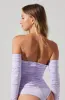 Evianna Off Shoulder Ruched Bodysuit sold by Astr
