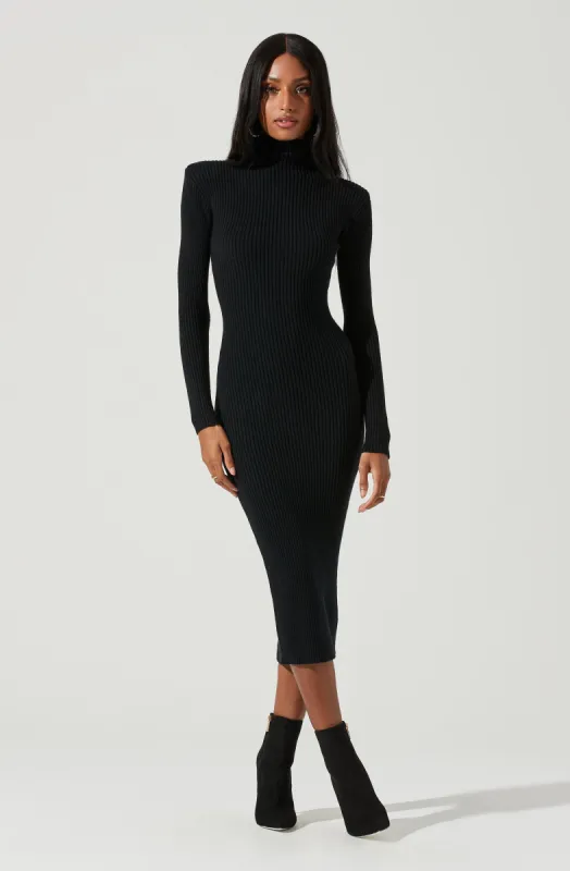 Abilene Long Sleeve Turtleneck Midi Sweater Dress sold by Astr