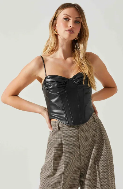 Trishna Faux Leather Corset Top made by Astr