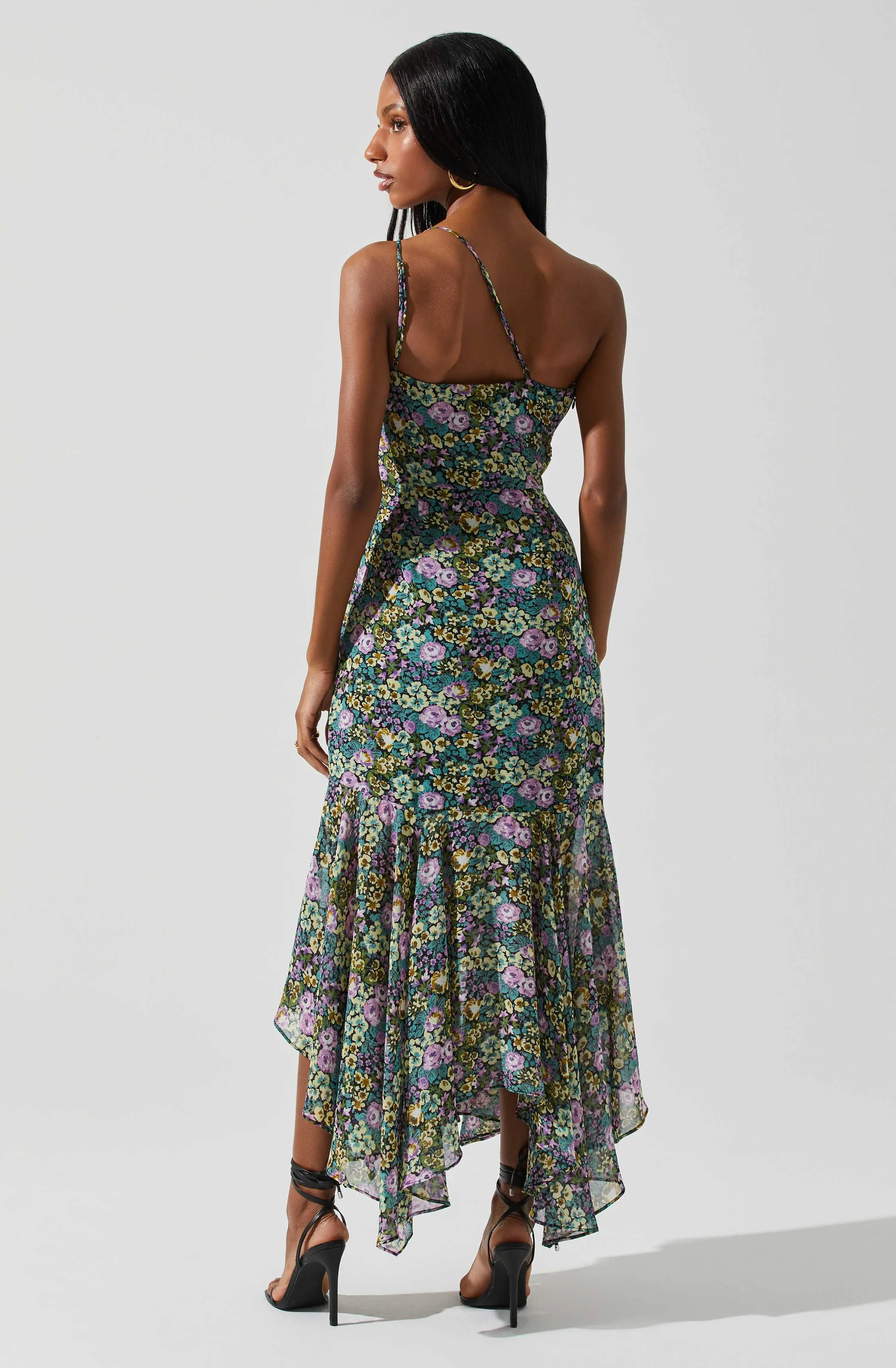 Malvina One Shoulder Floral Midi Dress sold by Astr product image thumbnail 5