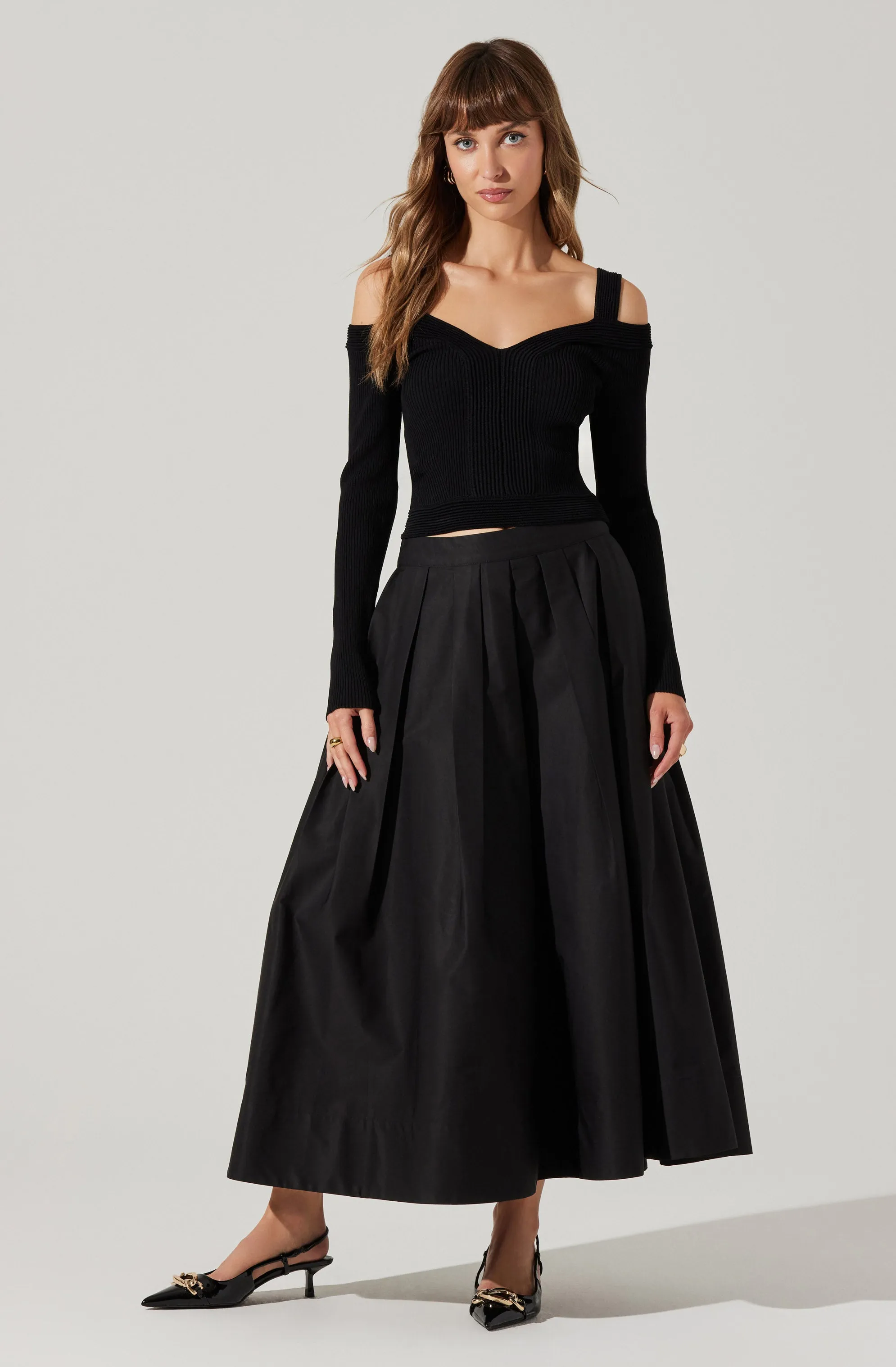 Pacey Ribbed Cold Shoulder Sweater sold by Astr product image thumbnail 2