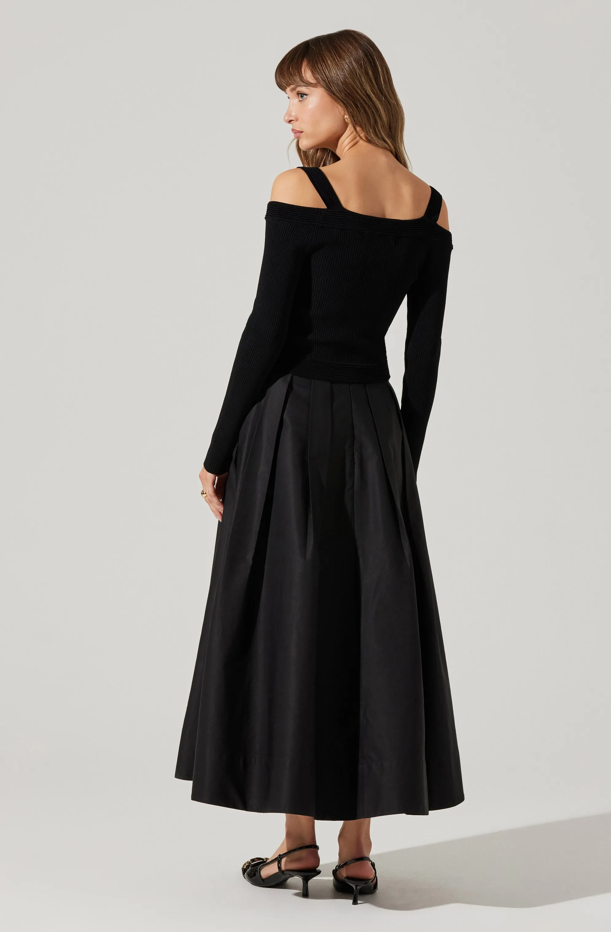 Pacey Ribbed Cold Shoulder Sweater sold by Astr product image thumbnail 4