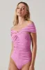 Cornelia Ruched Off Shoulder Bodysuit sold by Astr