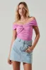 Cornelia Ruched Off Shoulder Bodysuit sold by Astr