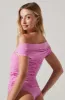 Cornelia Ruched Off Shoulder Bodysuit sold by Astr
