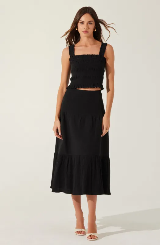 Tiered Midi Skirt sold by Astr