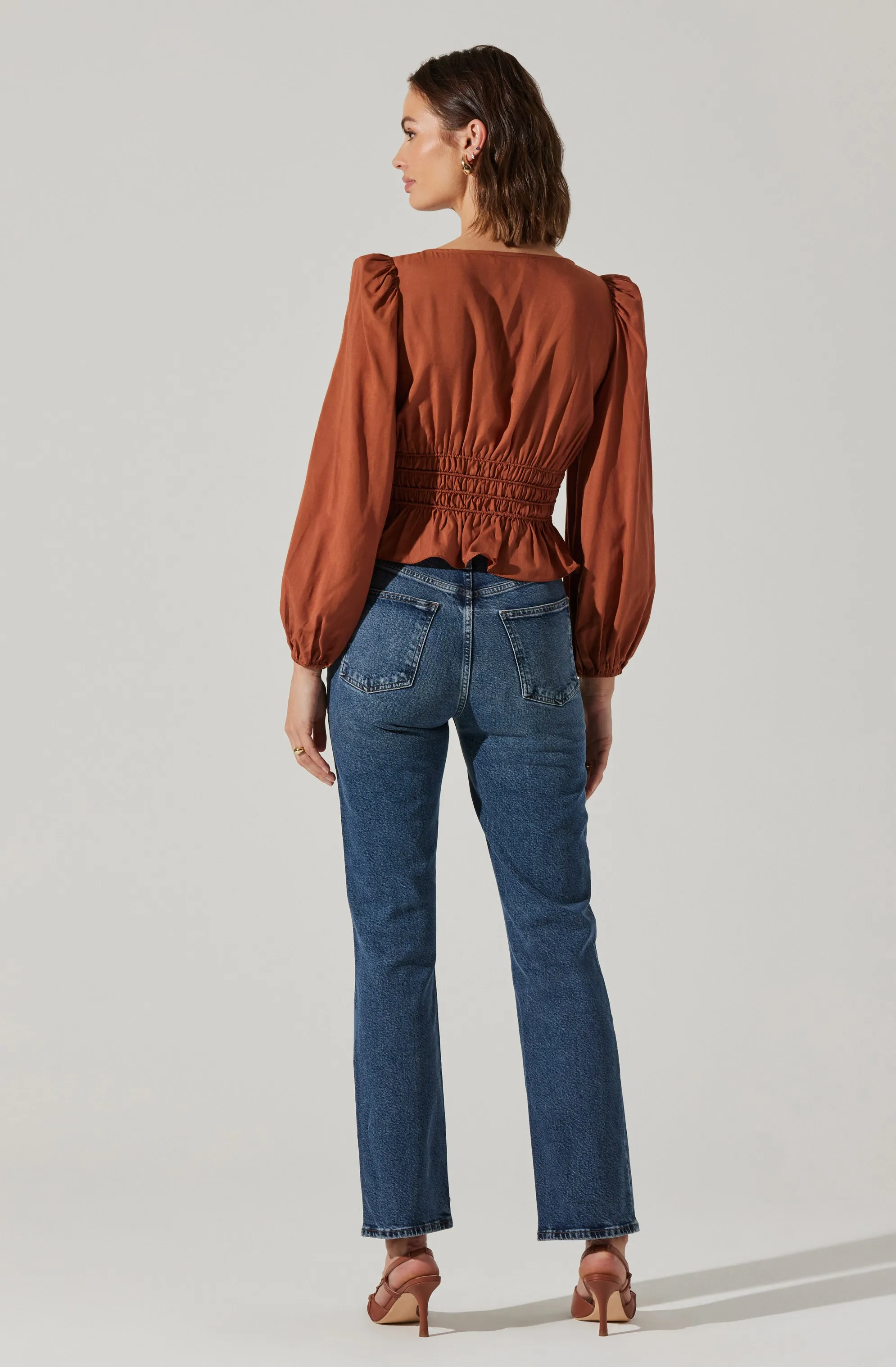 Wilette Smocked V-Neck Top sold by Astr product image thumbnail 4