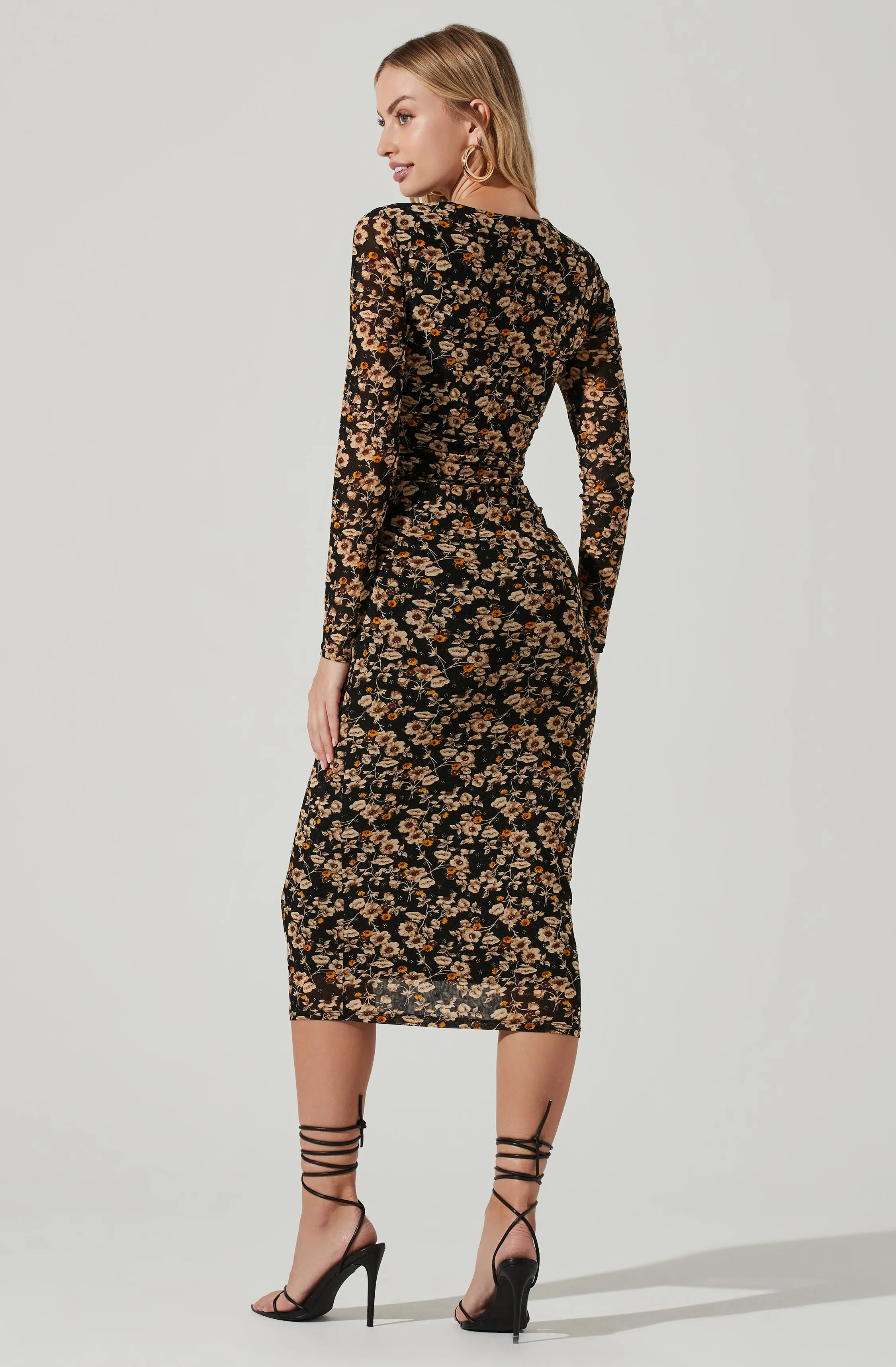 Hyacinth Floral Square Neck Midi Dress sold by Astr product image thumbnail 5