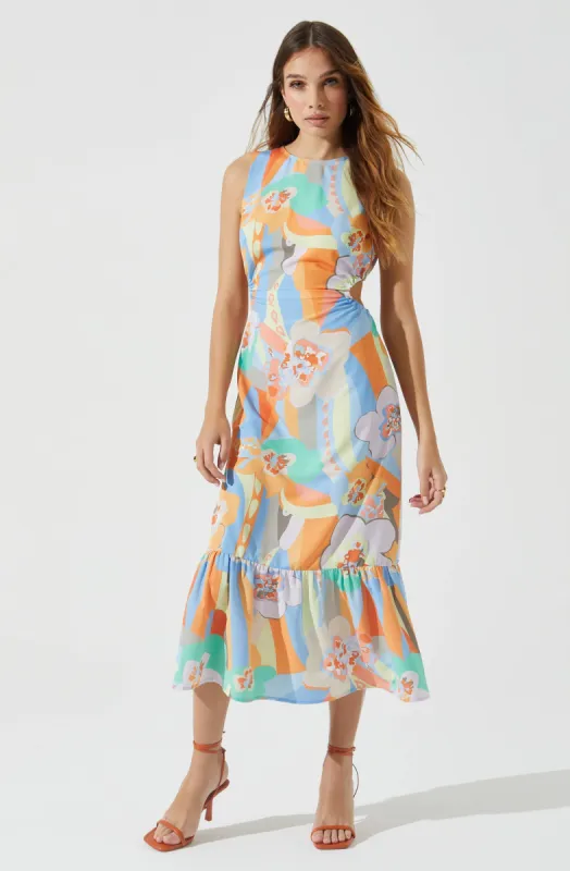 High Neck Open Back Midi Dress sold by Astr