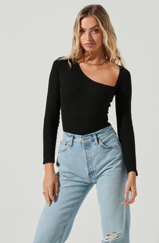 Vivica Asymmetrical Bodysuit sold by Astr