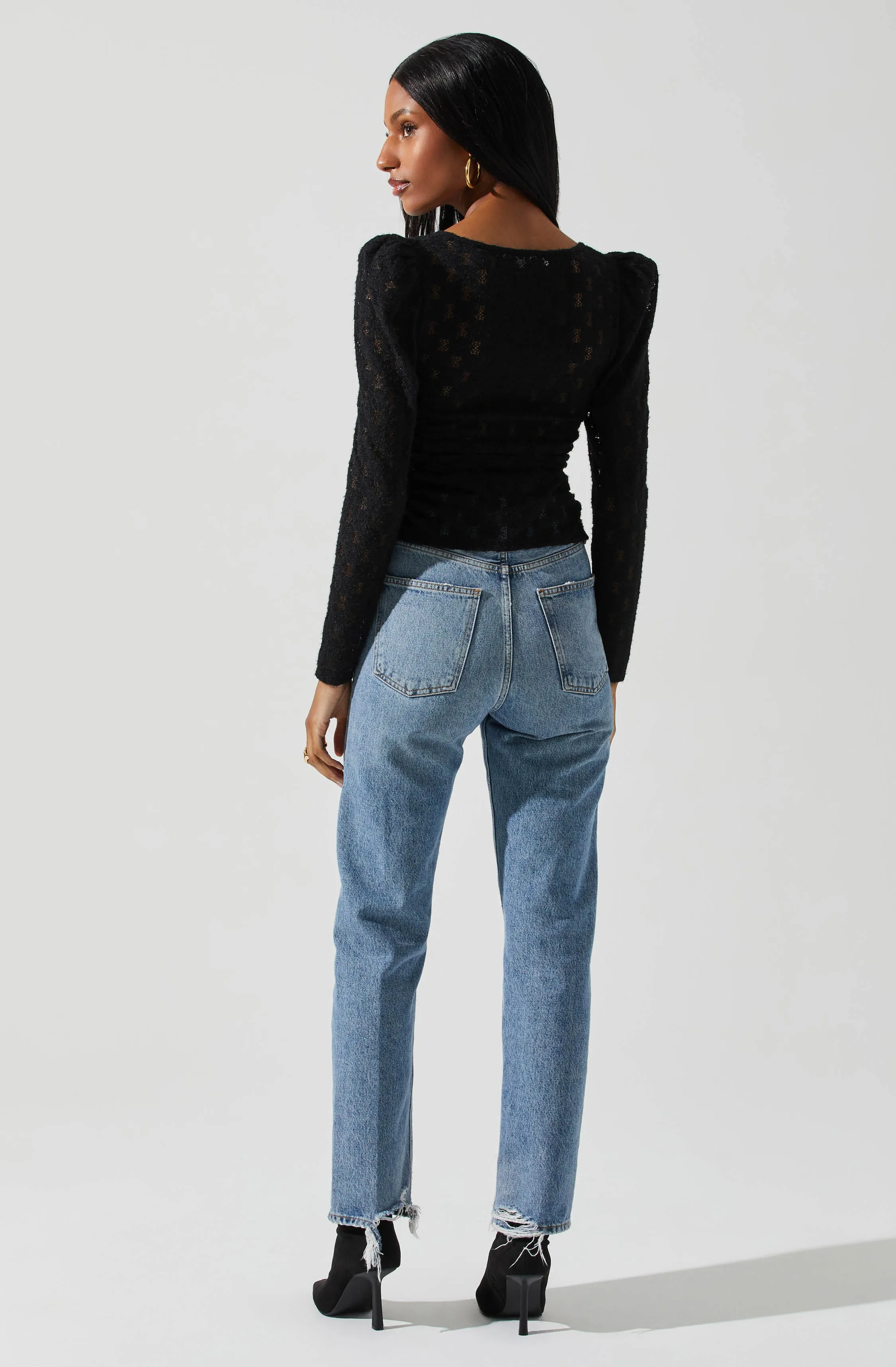 Leia Long Puff Sleeve Lace Top sold by Astr product image thumbnail 5