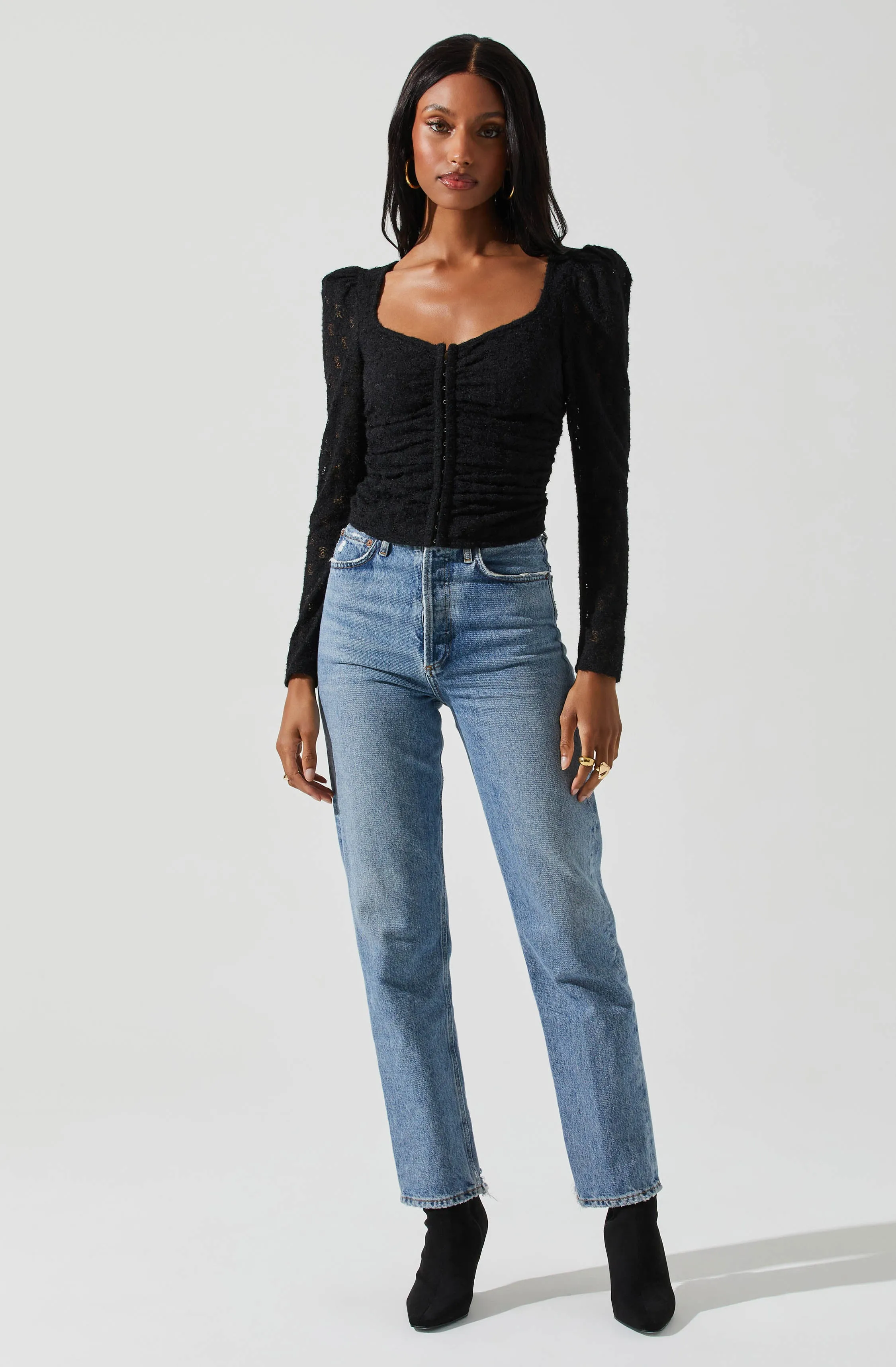 Leia Long Puff Sleeve Lace Top sold by Astr product image thumbnail 4
