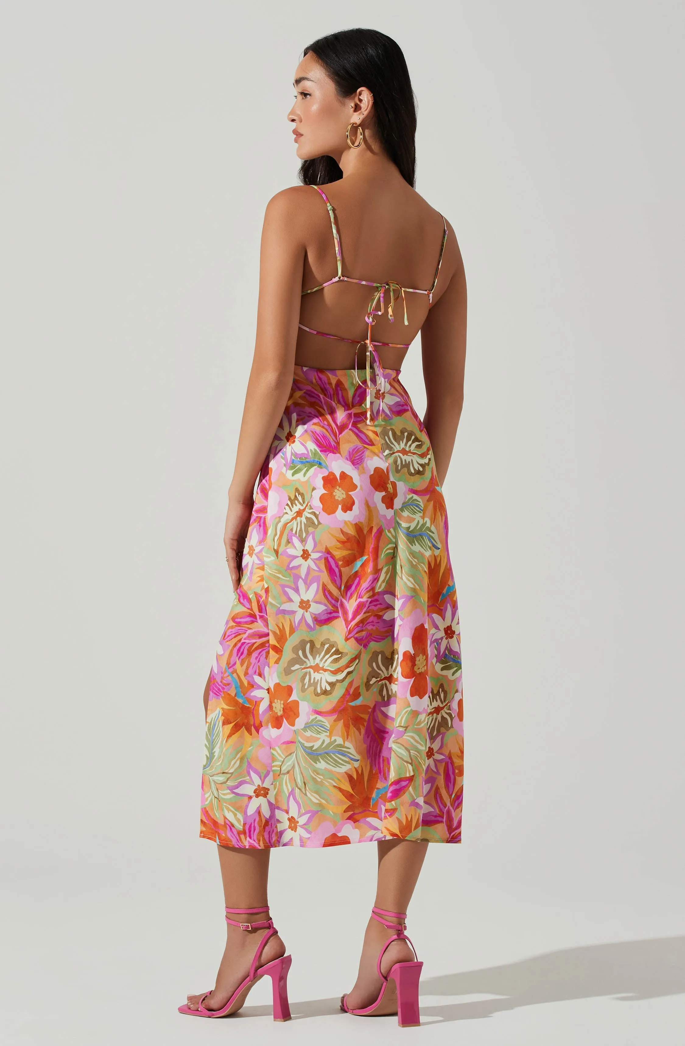 Gabriella Floral Strappy Back Midi Dress sold by Astr product image thumbnail 5