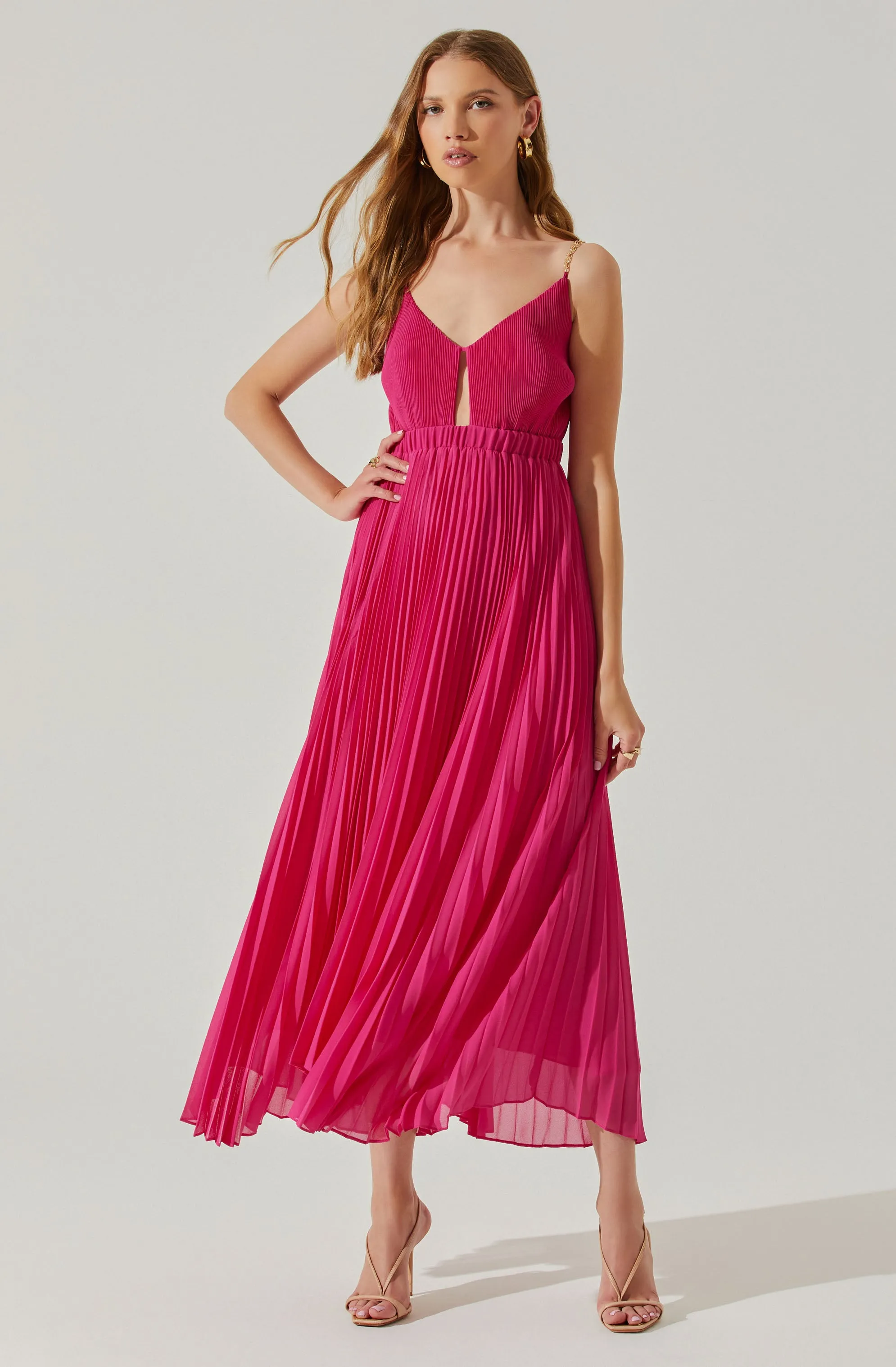 Loralee Pleated Midi Dress sold by Astr