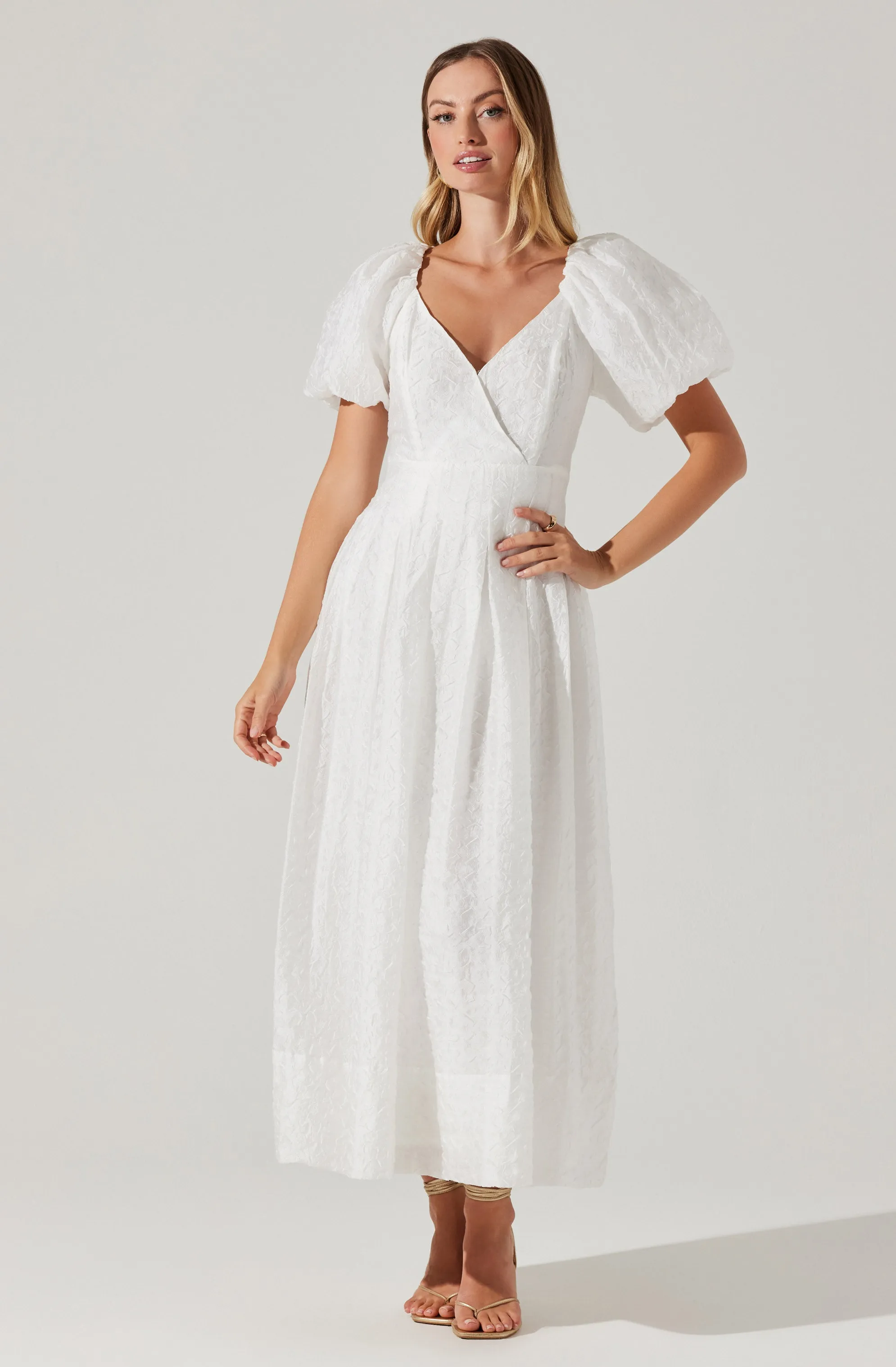 Linette Tonal Jacquard Midi Dress sold by Astr product image thumbnail 3