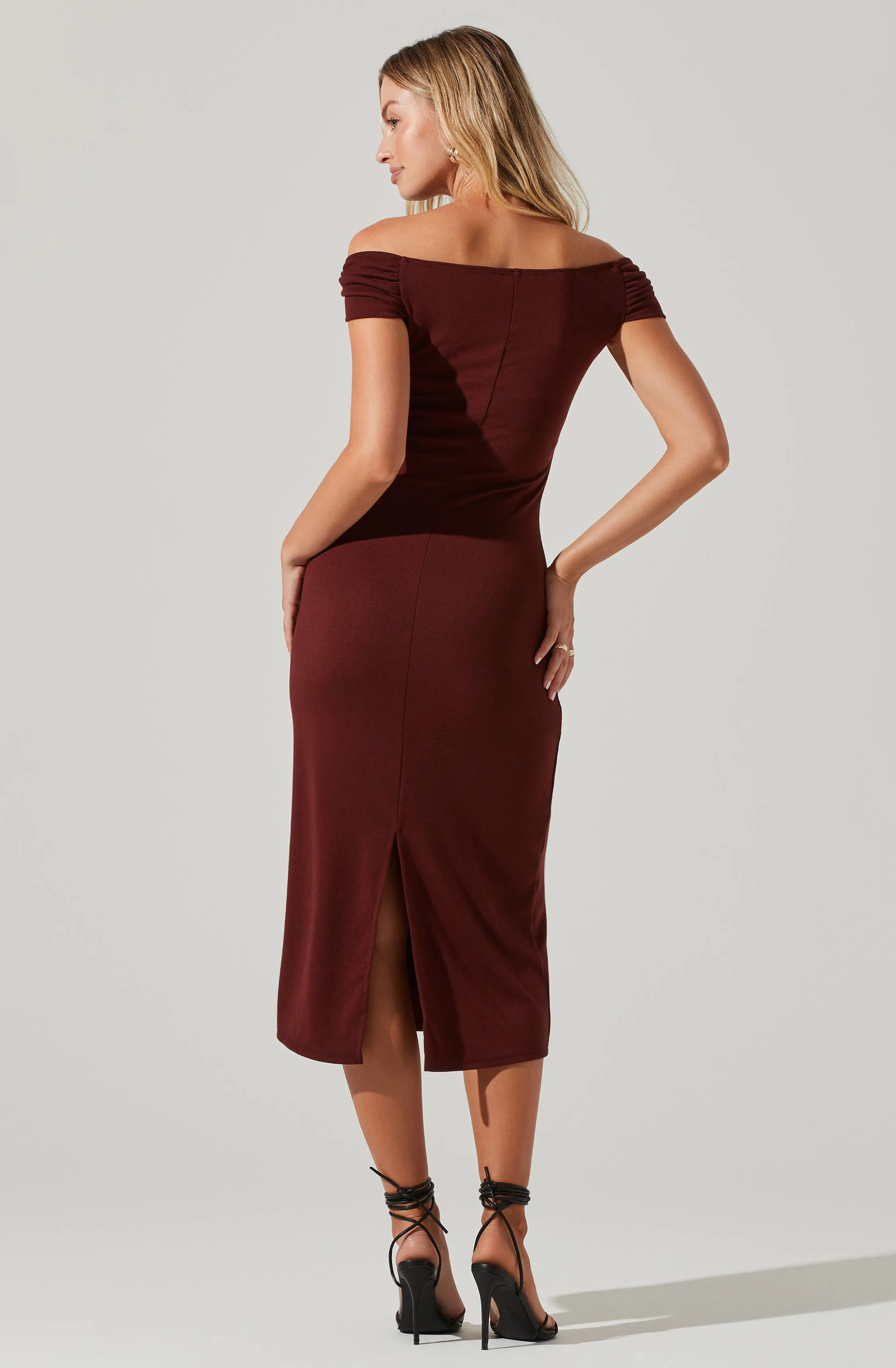 Off Shoulder Long Bodycon Midi Dress sold by Astr product image thumbnail 5