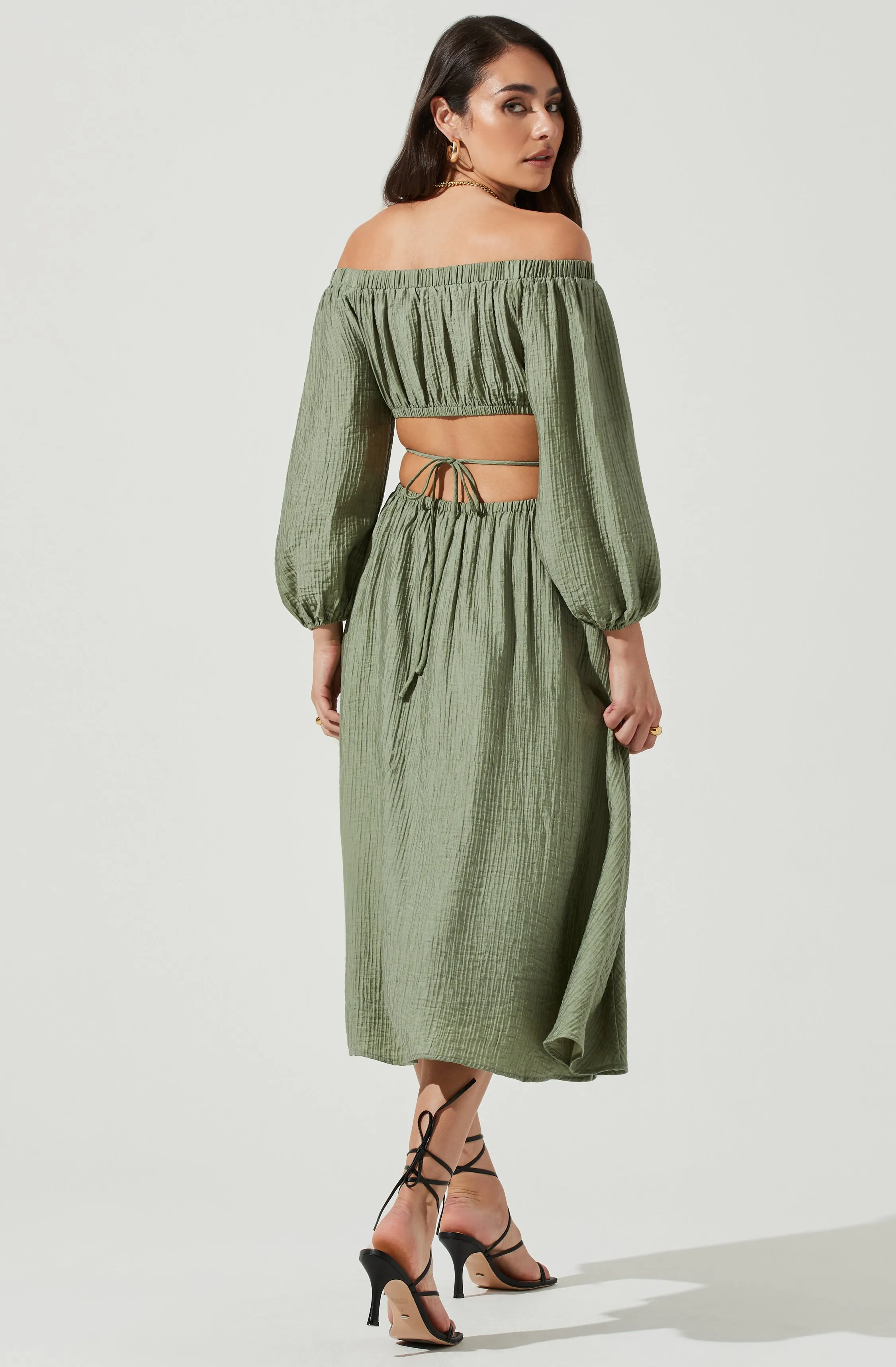 Cassian Cutout Off Shoulder Midi Dress sold by Astr product image thumbnail 4