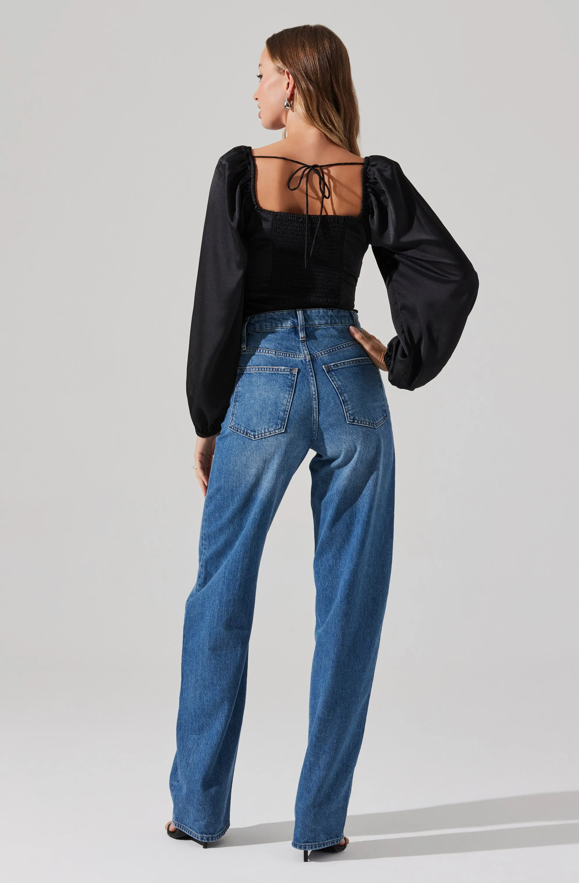 Ruched Bustier Puff Sleeve Top sold by Astr product image thumbnail 5