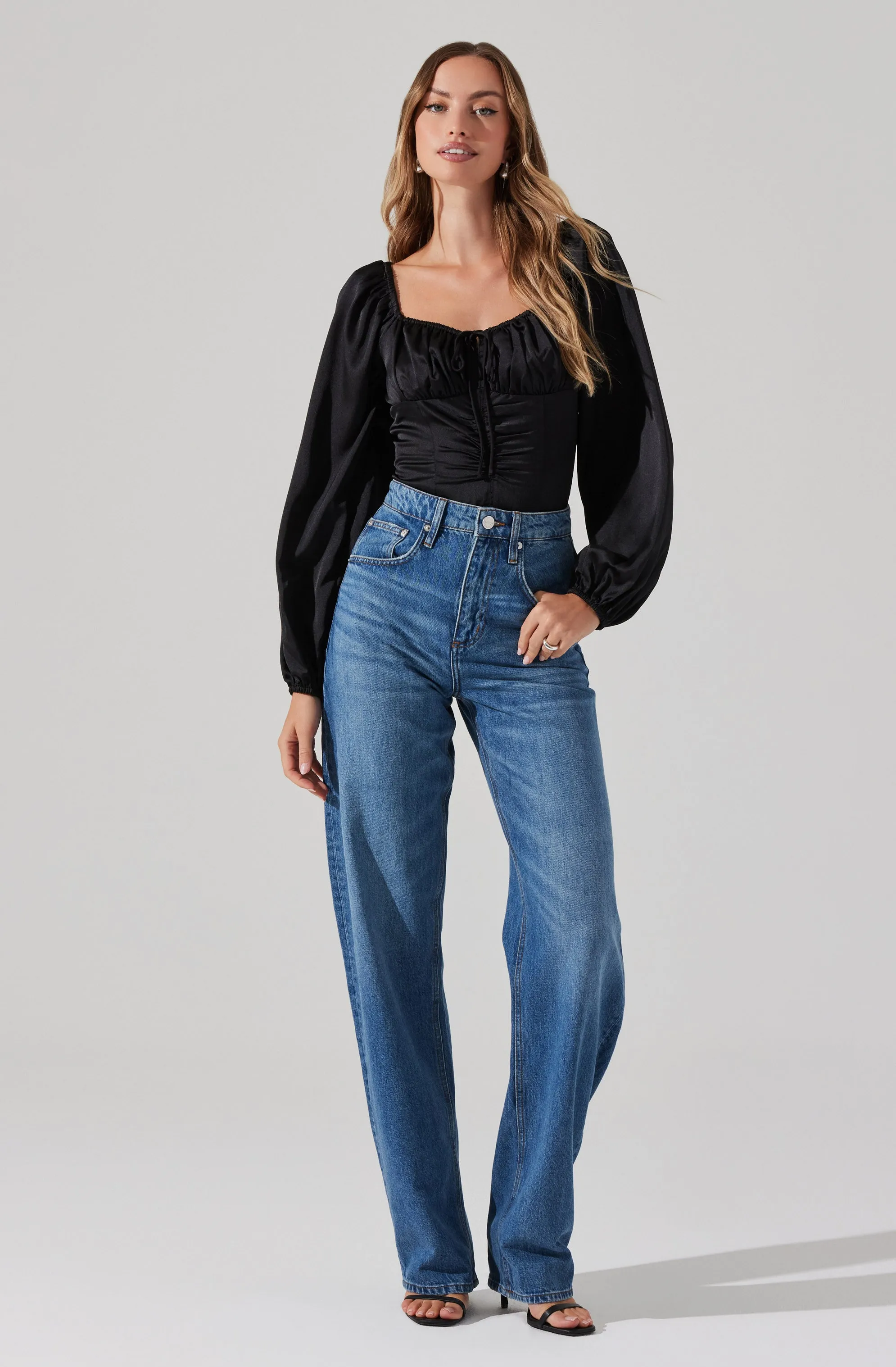 Ruched Bustier Puff Sleeve Top sold by Astr product image thumbnail 2