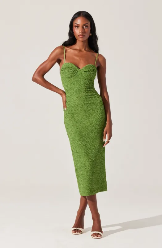 Textured Bustier Midi Dress sold by Astr