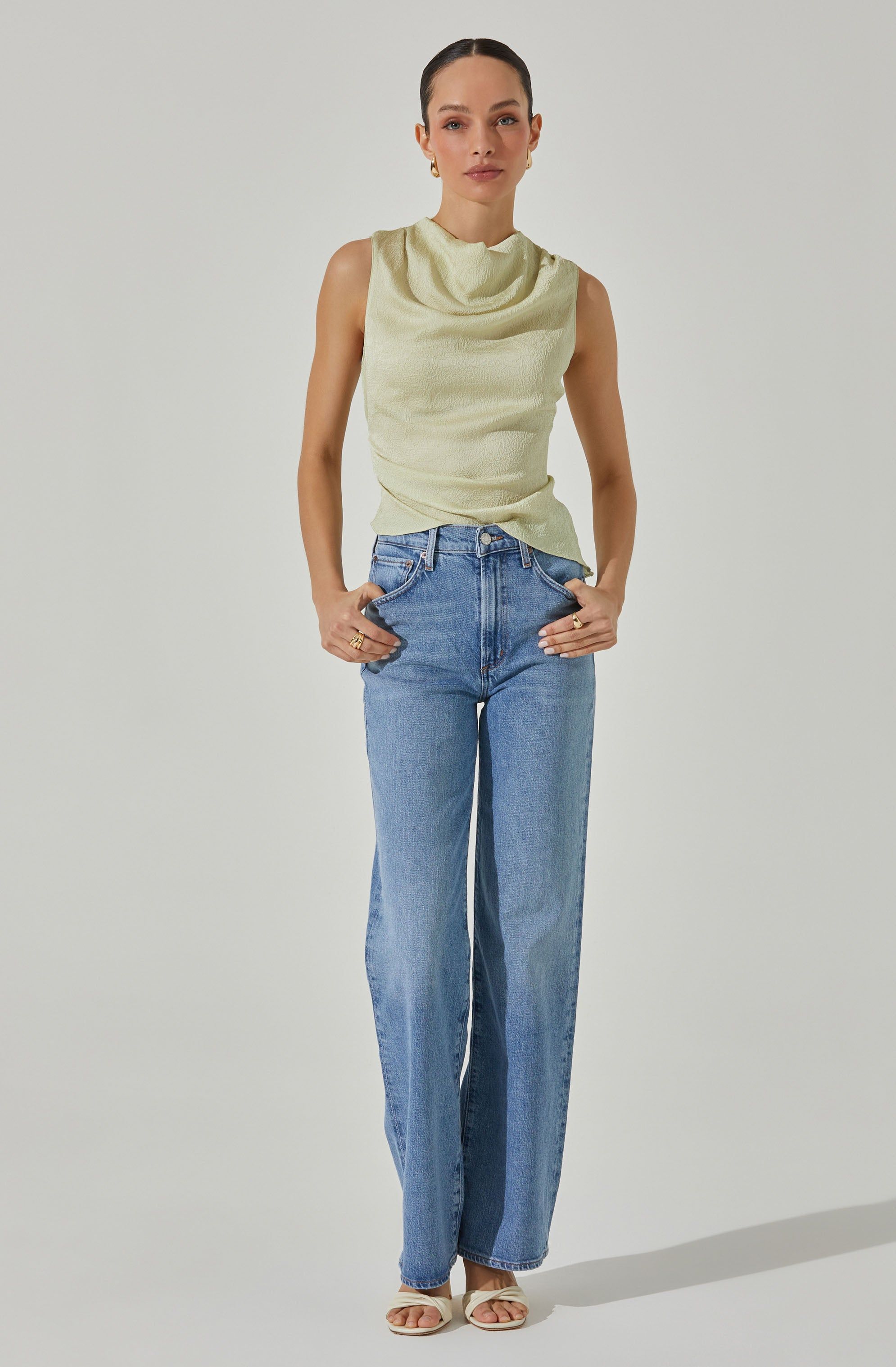 Satin drape top sold by Astr product image thumbnail 2