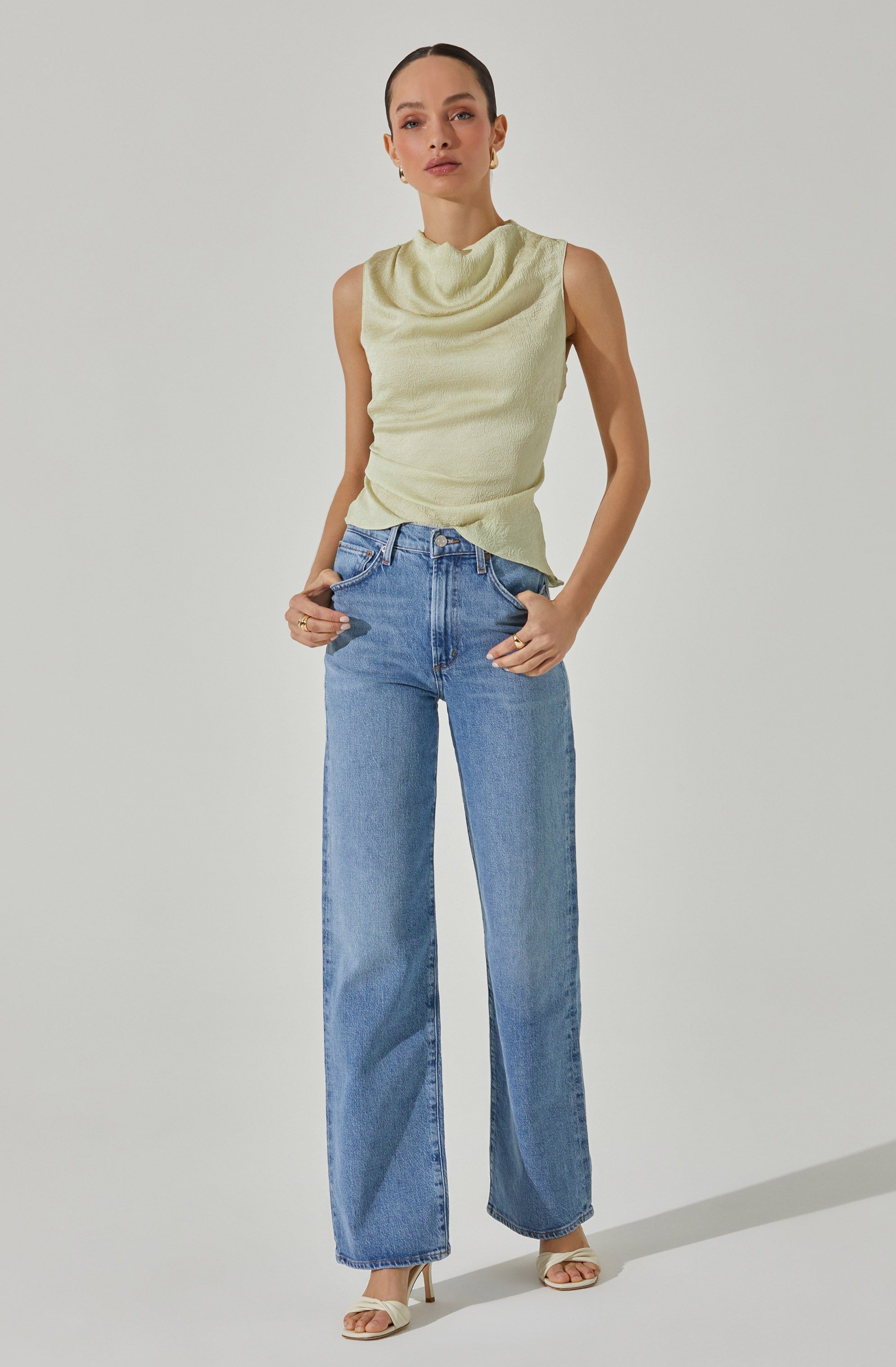 Satin drape top sold by Astr product image thumbnail 4