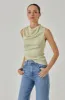 Satin Mock Neck Drape Top sold by Astr