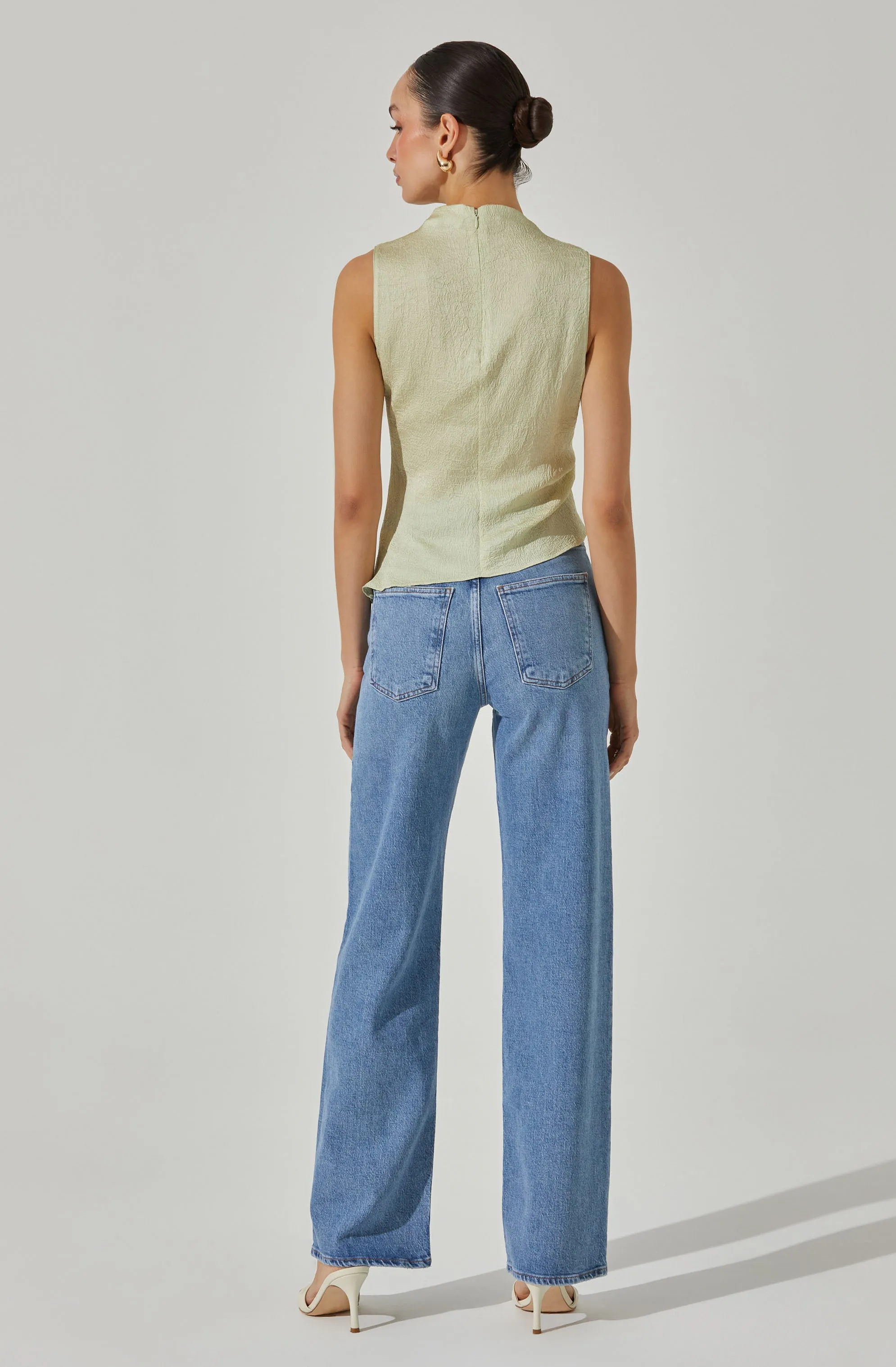 Satin Mock Neck Drape Top sold by Astr product image thumbnail 5