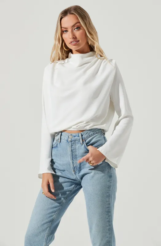Amelia Mock Neck Top sold by Astr