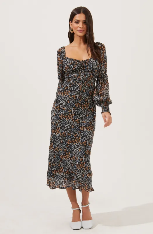 Salinas Floral Long Sleeve Midi Dress sold by Astr