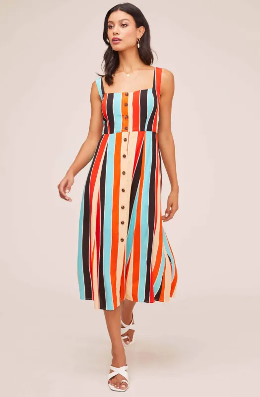 Charlotte Striped Midi Dress sold by Astr