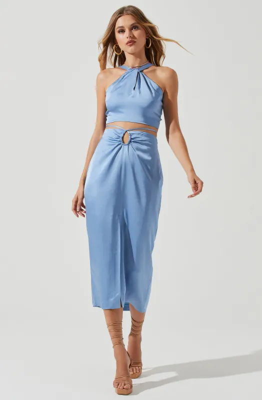 Robin Tie Waist Cutout Midi Skirt sold by Astr