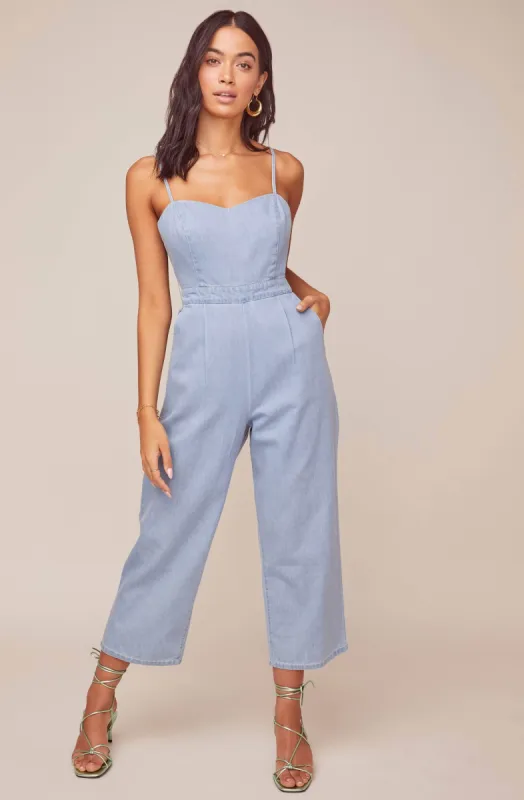 Edie Denim Jumpsuit sold by Astr