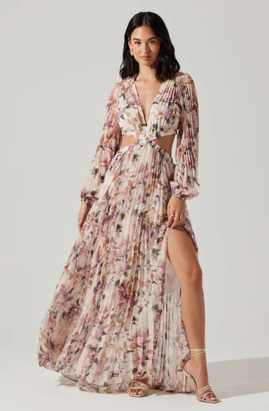 Revery Floral Long Sleeve Maxi Dress sold by Astr