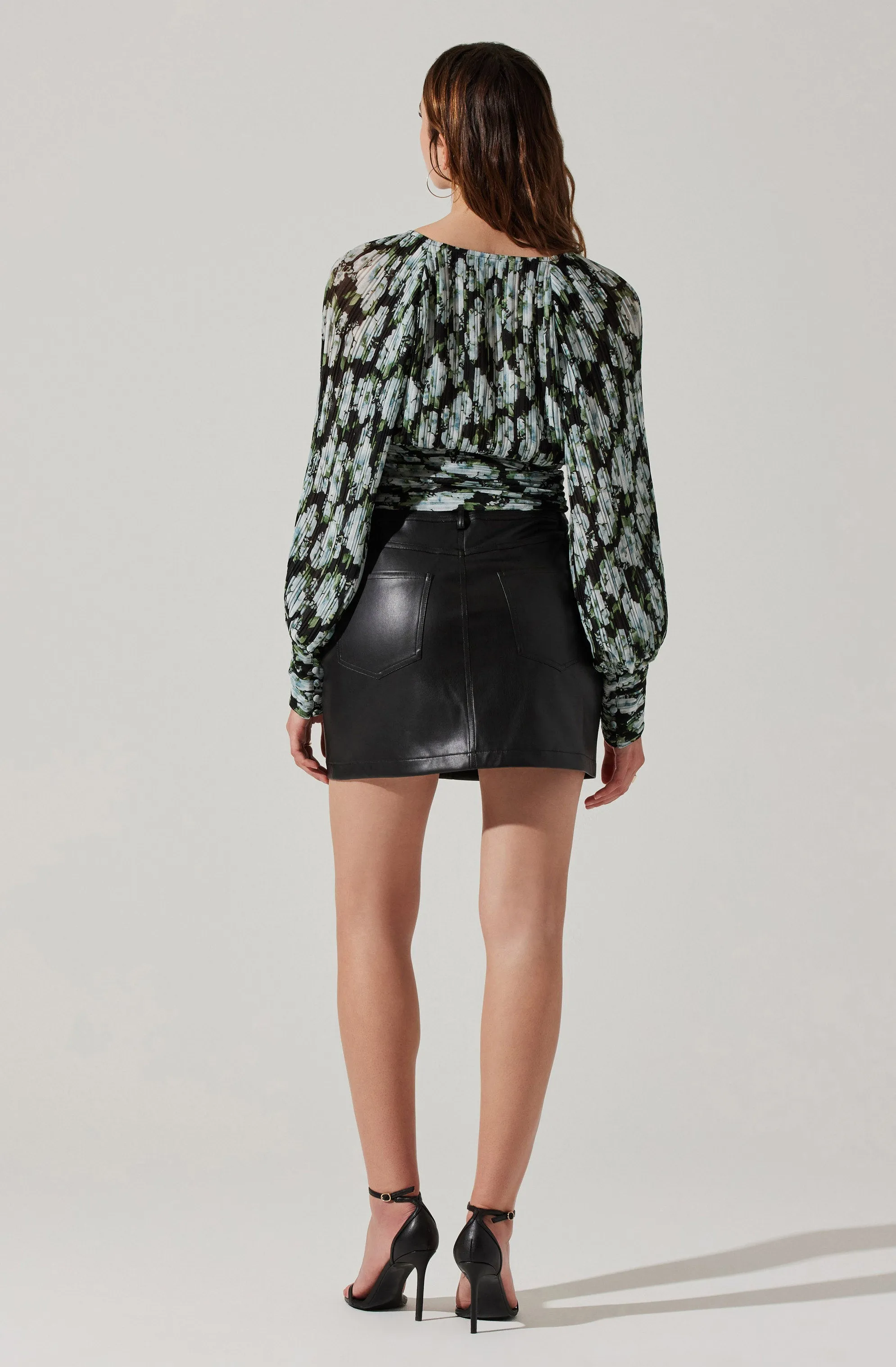 Pernilla Pleated Floral Puff Sleeve Top sold by Astr product image thumbnail 5