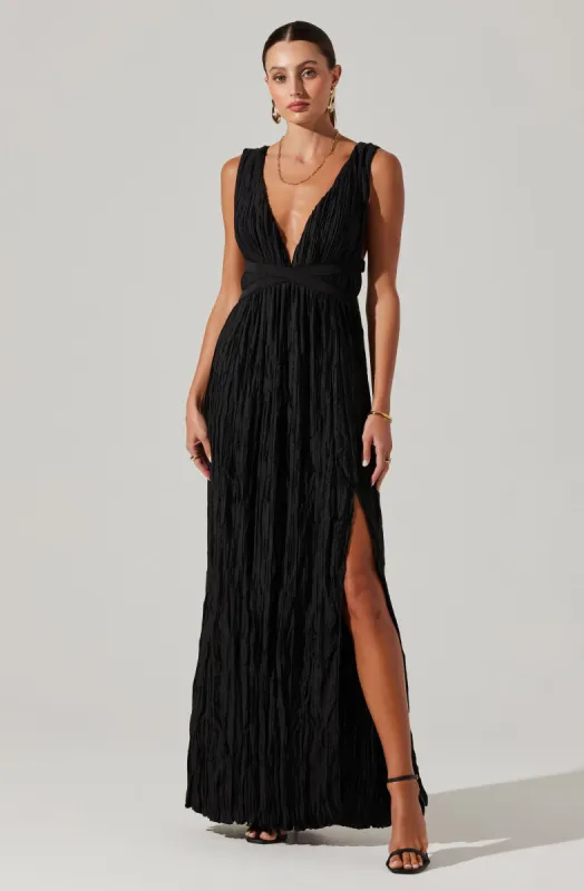 Tesni Pleated Maxi Dress sold by Astr