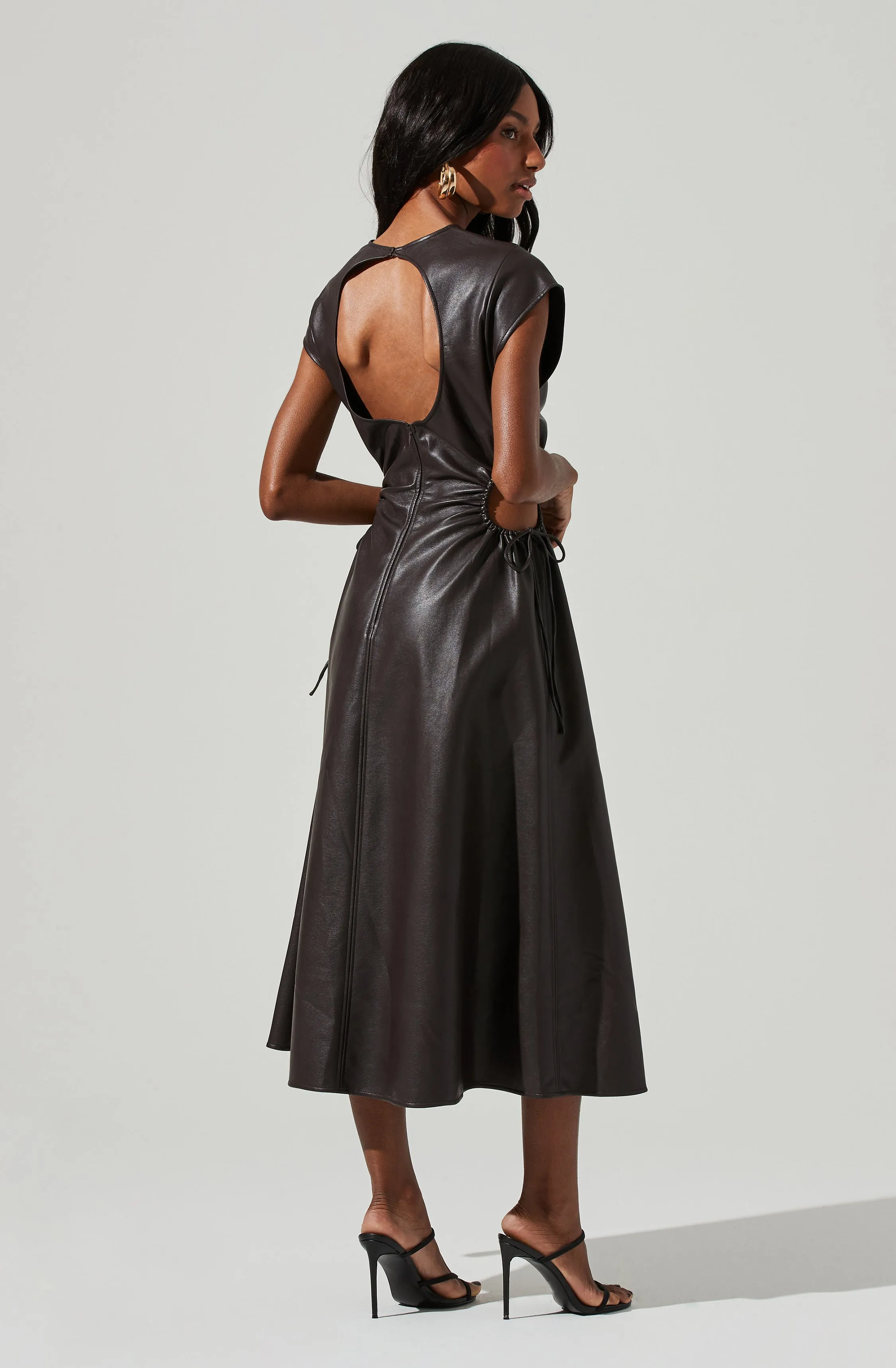 Miranda Faux Leather Cutout Midi Dress sold by Astr product image thumbnail 5