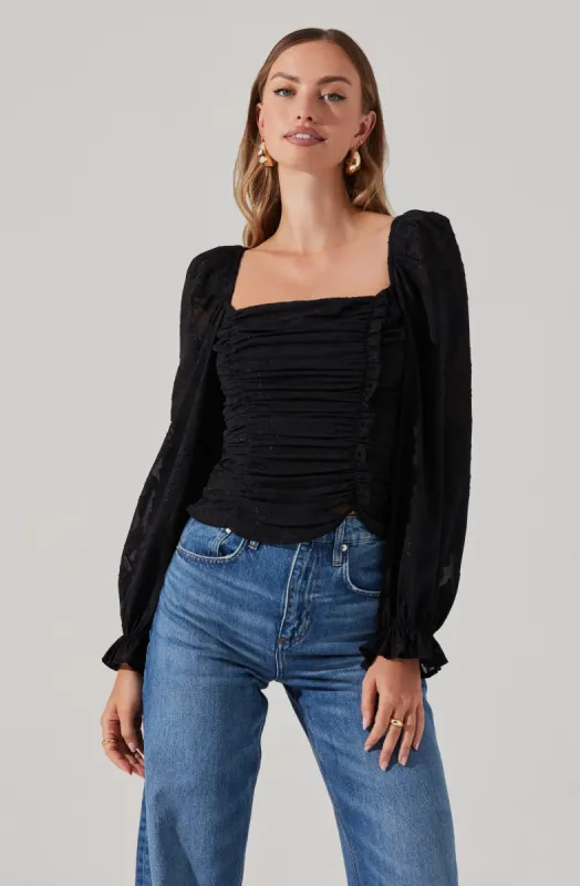 Tonina Square Neck Puff Sleeve Top sold by Astr