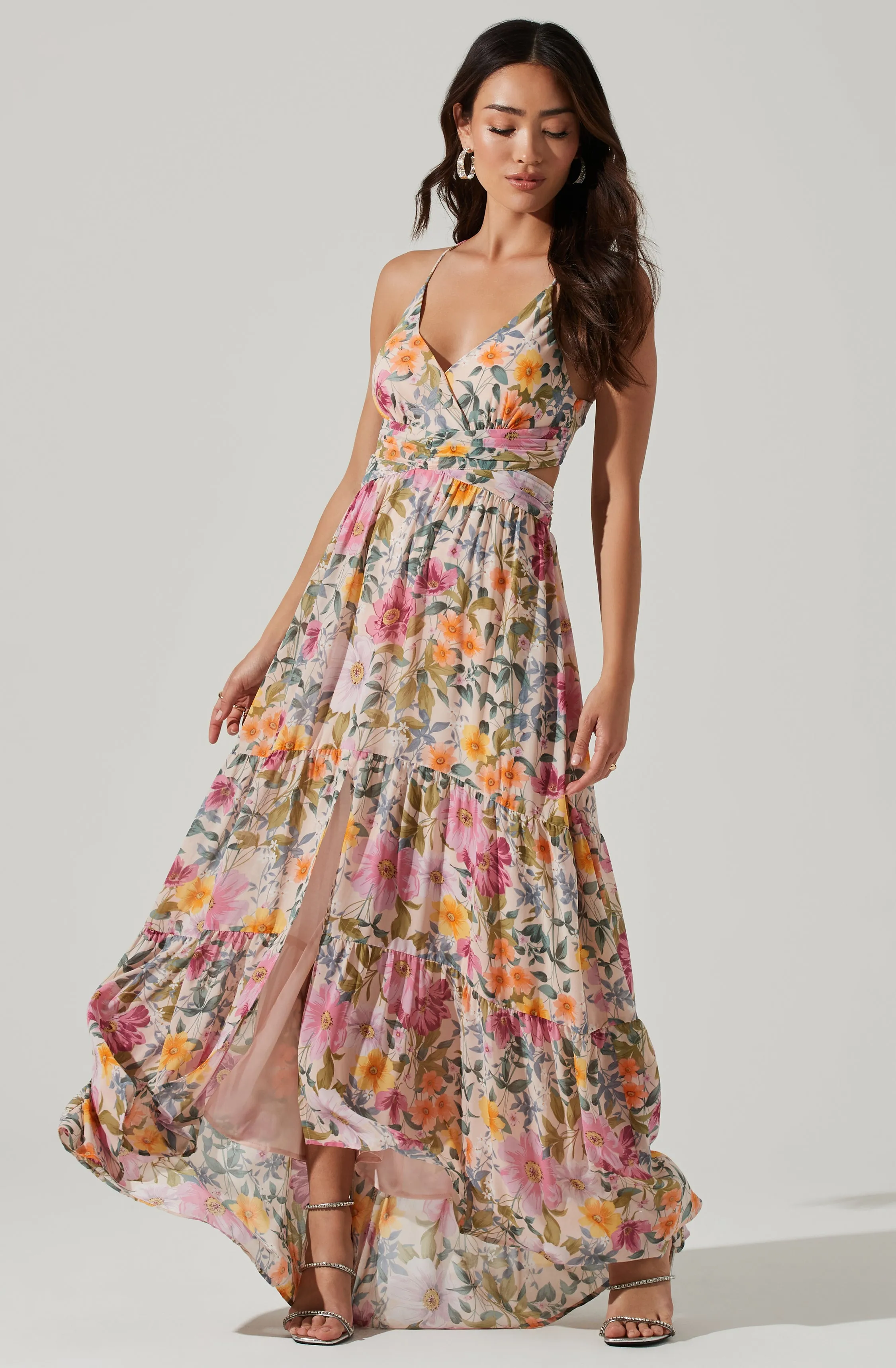 Frolic Floral Cutout Maxi Dress sold by Astr