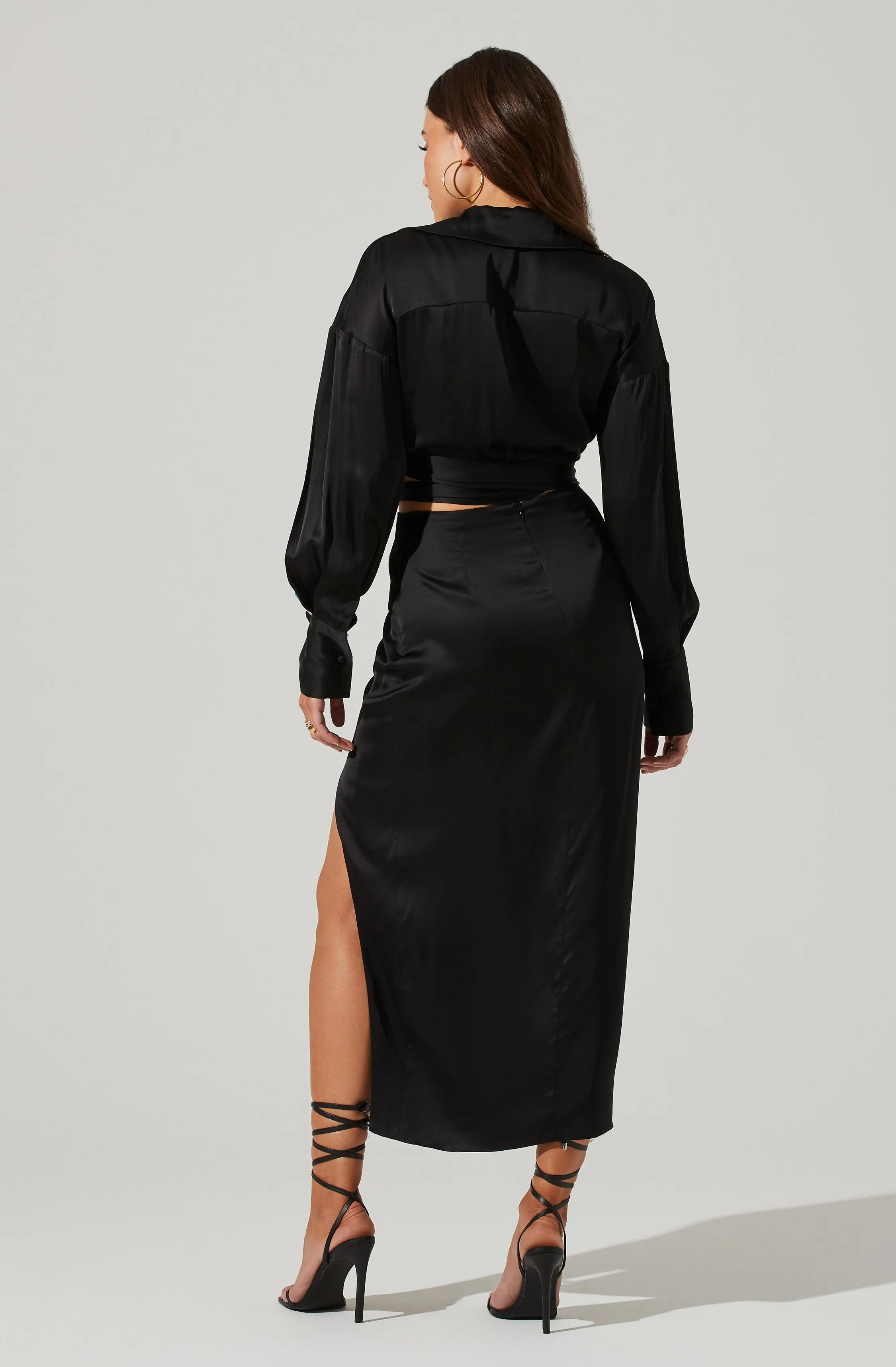 Loretta Satin Cropped Tie Waist Top sold by Astr product image thumbnail 4