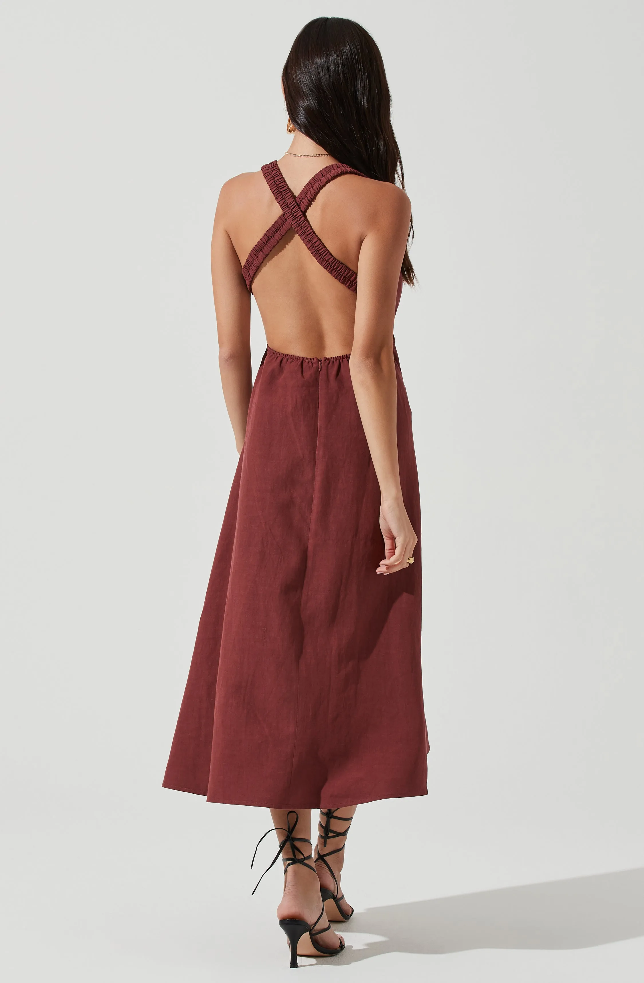 Valenz Square Neck Open Back Midi Dress sold by Astr product image thumbnail 5