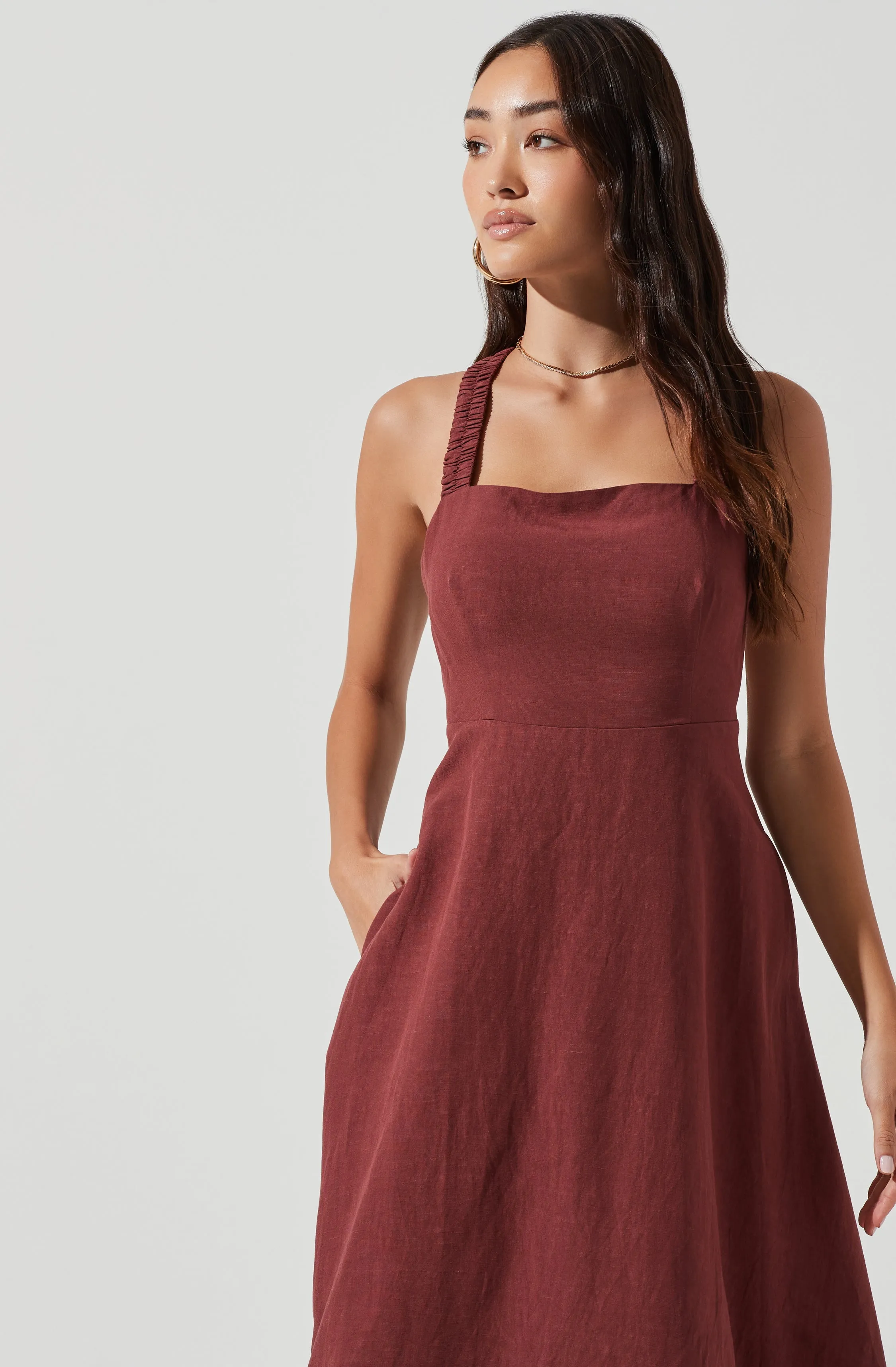 Valenz Square Neck Open Back Midi Dress sold by Astr product image thumbnail 3