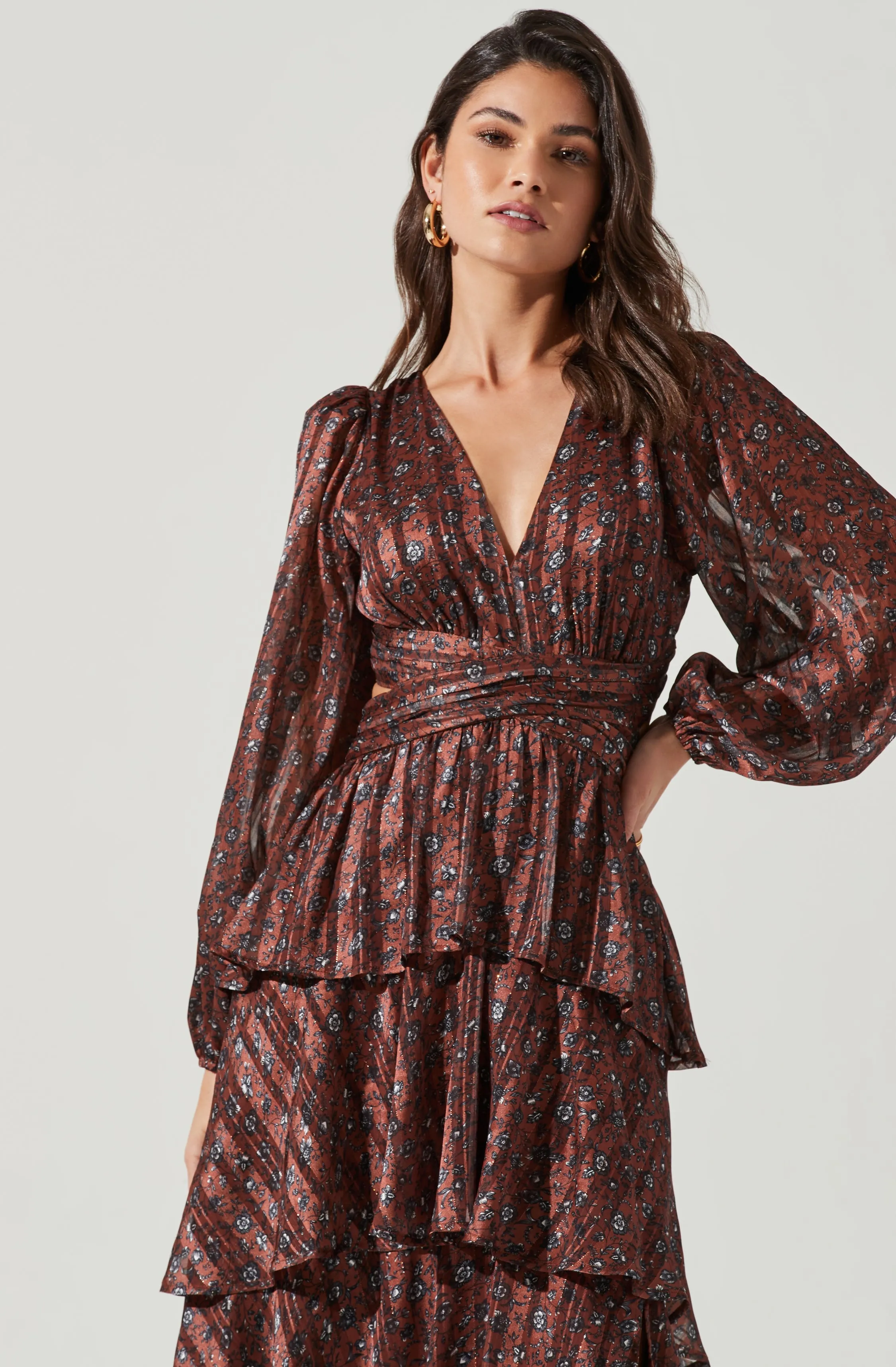 Anora Floral Tiered Maxi Dress sold by Astr product image thumbnail 2